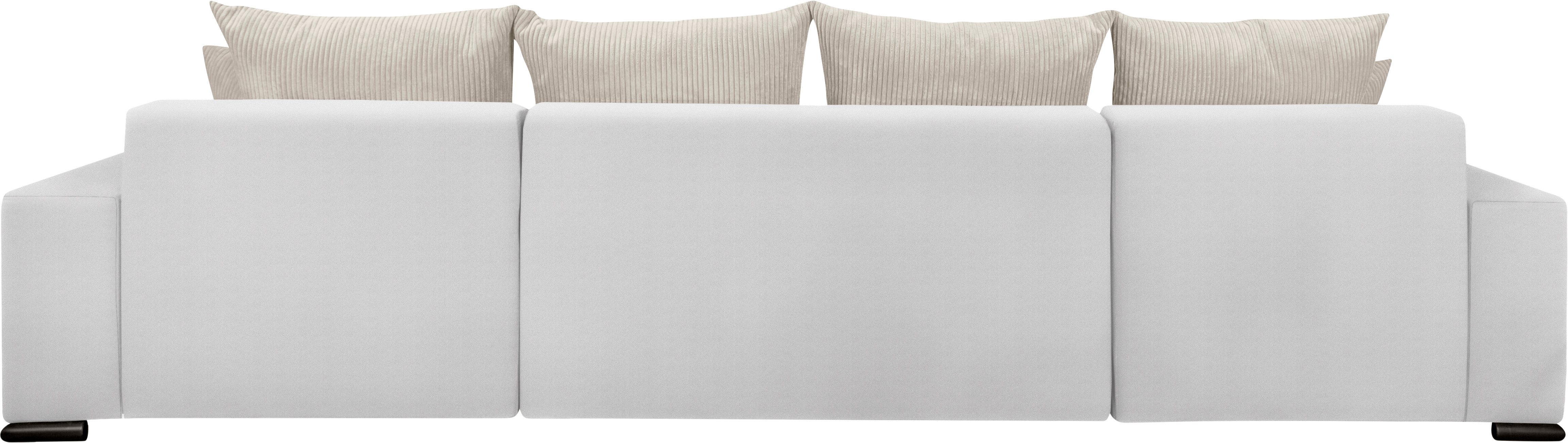 COLLECTION AB Zithoek XL-Josy U-vorm, breedte 313 cm, cord-/mix incl. bedfunctie, bedlade, met 4 gelijk grote rugkussens