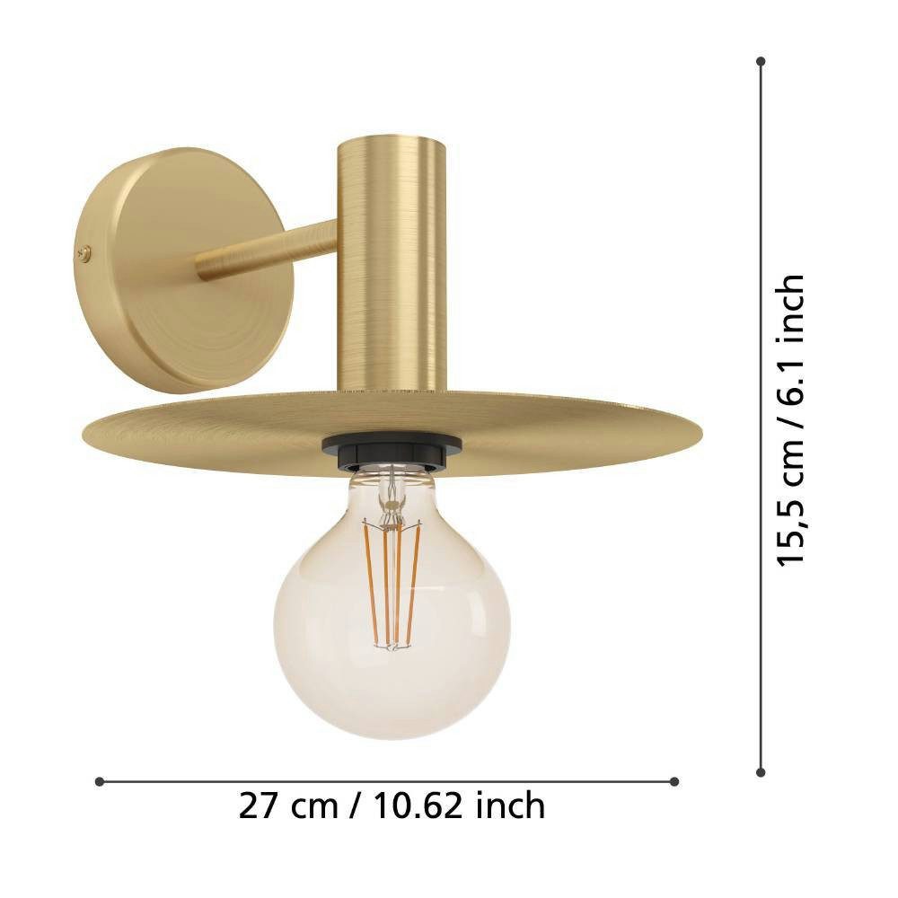 EGLO Wandlamp ESCANDELL Wandlamp, ganglamp van metaal in geborsteld messing, E27 fitting (1 stuk)