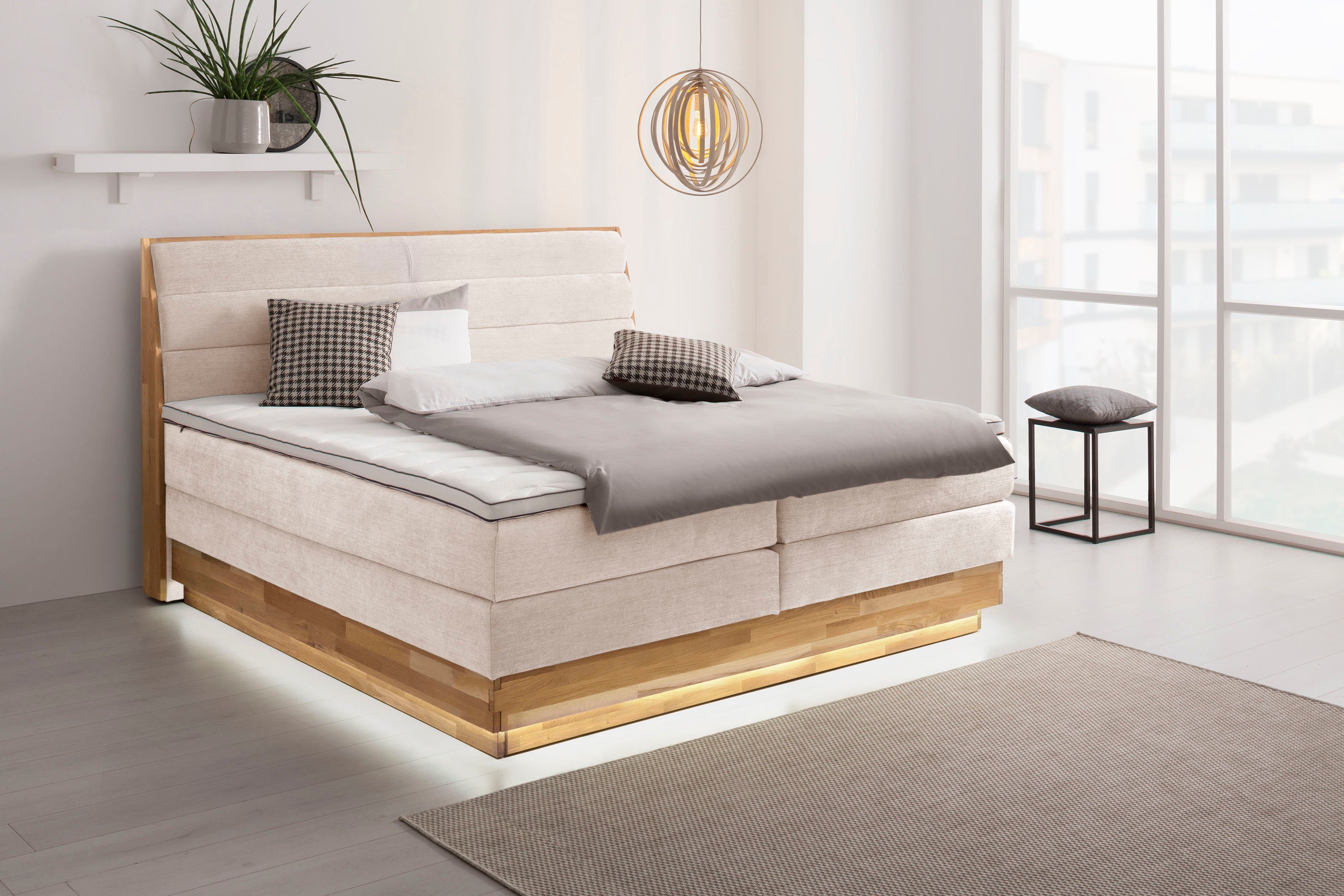 OTTO products Boxspring Ledverlichting, met gecertificeerde, gerecyclede overtrekstoffen