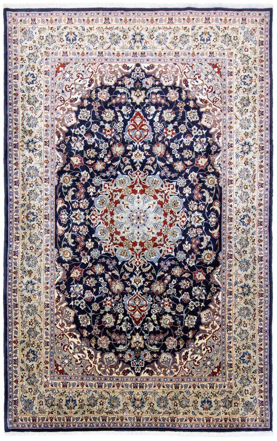 morgenland Wollen kleed Golpayegan medaillon Blu scuro 295 x 192 cm Uniek exemplaar met certificaat