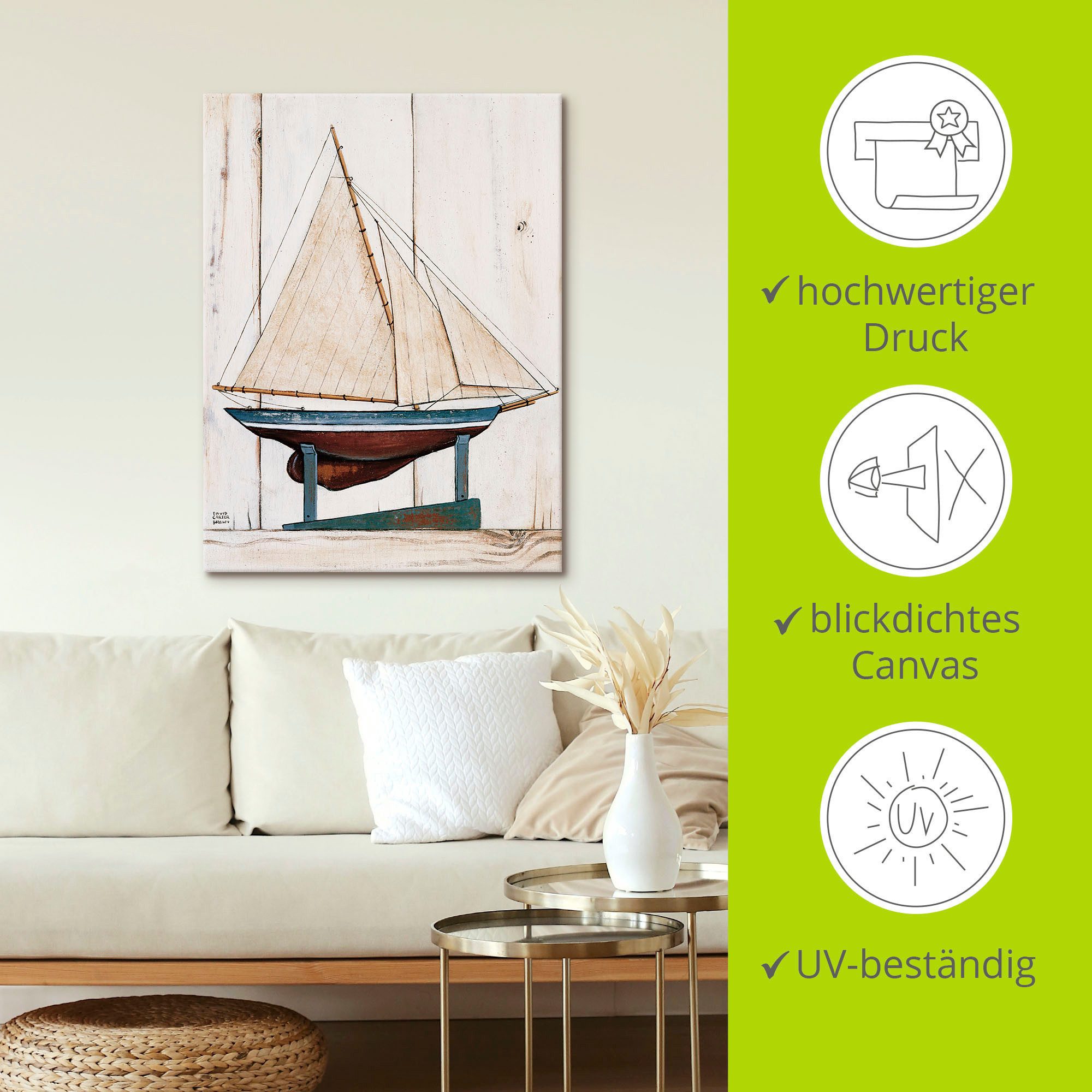 Artland Artprint op linnen Klopjacht gespannen op een spieraam