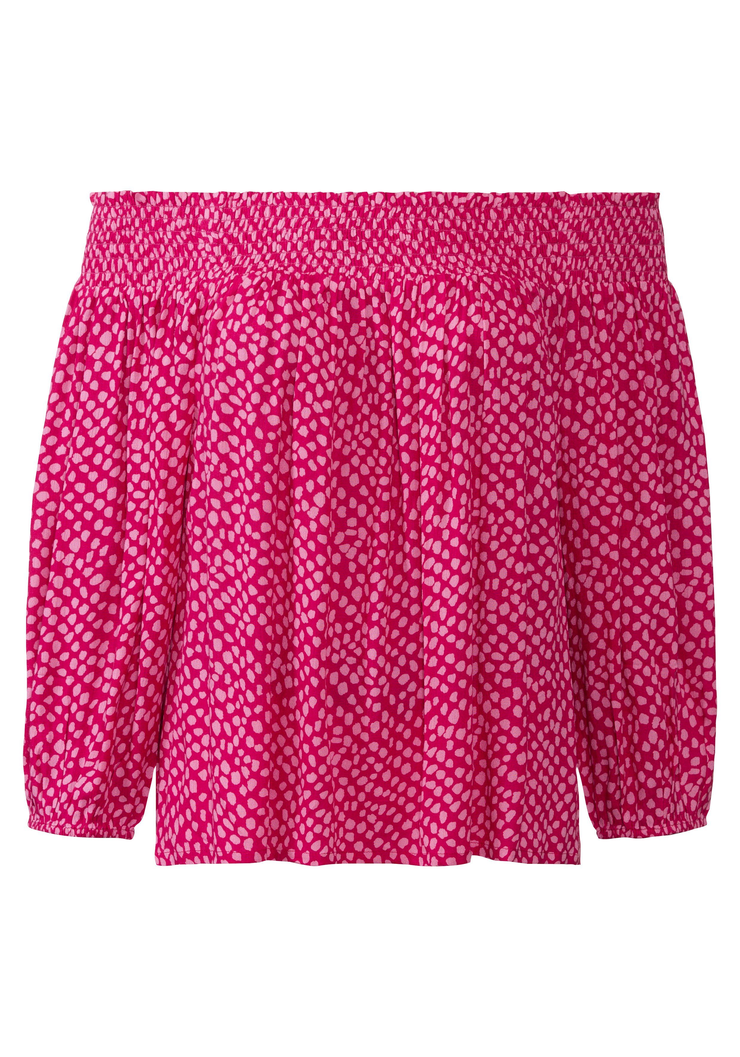 Lascana Blouse met carmenhals in een lichte gekreukte crinkle look, damesblouse, off-the-shoulder