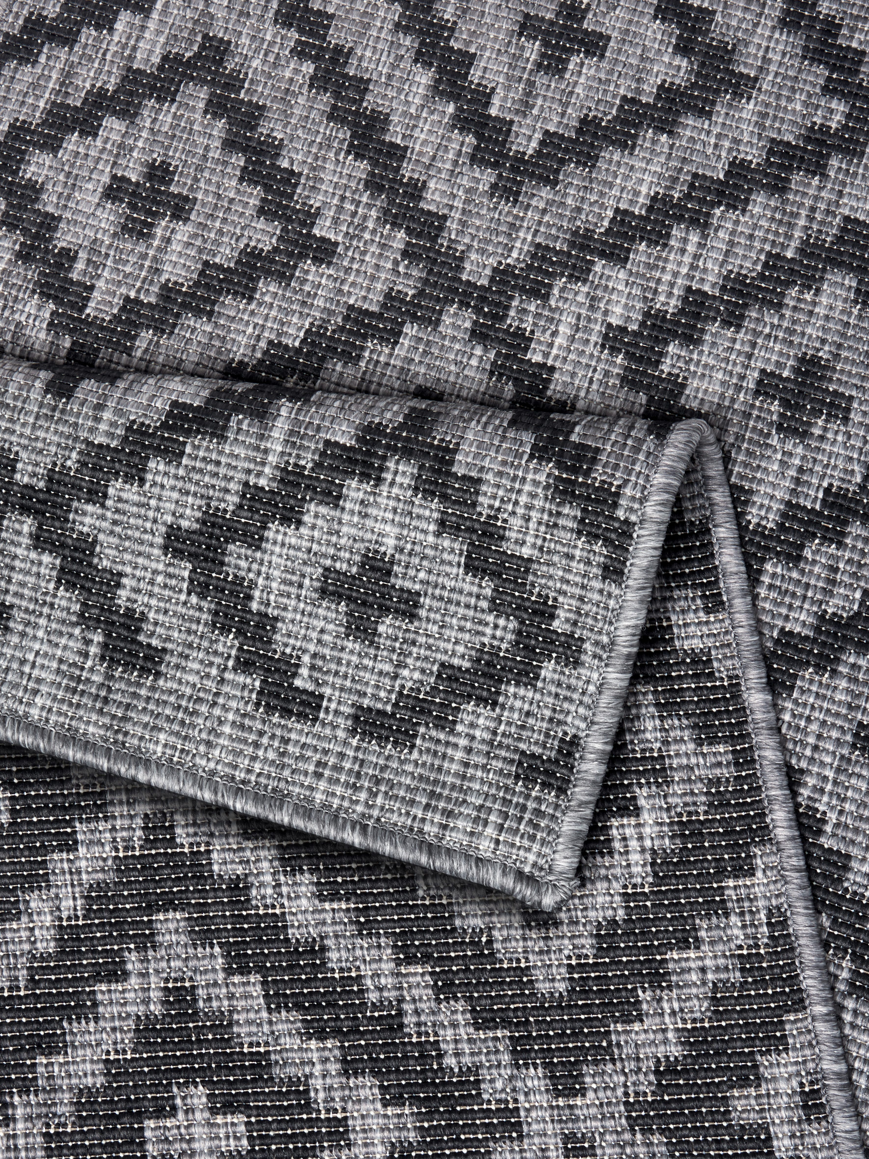 my home Loper Ronda tweezijdig te gebruiken kleed Sisal-look, platweefsel, in- en outdoor, geometrisch boho design