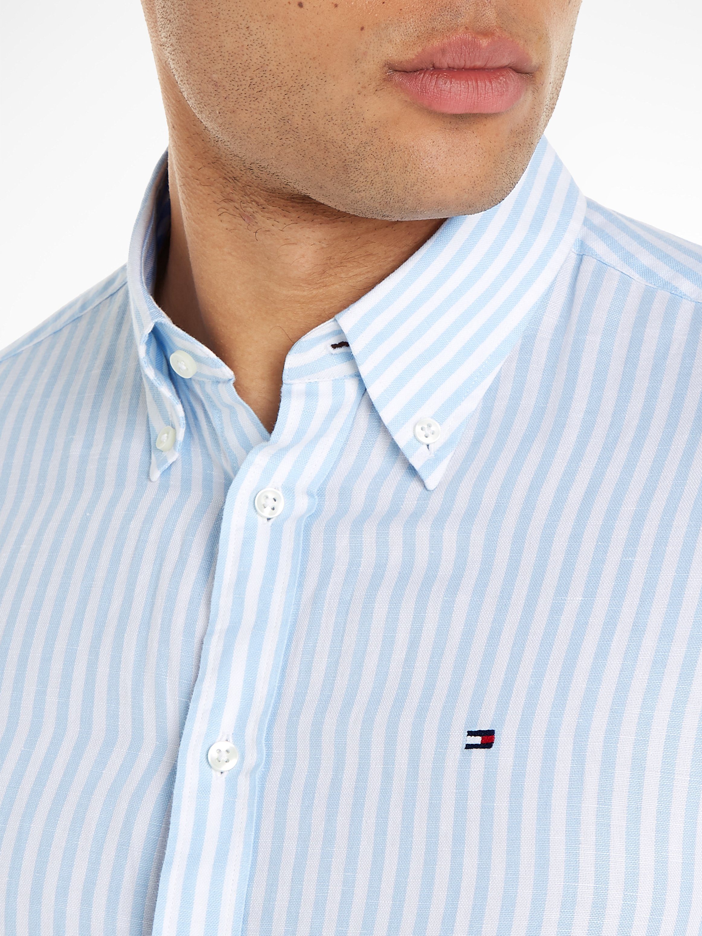 Tommy Hilfiger Overhemd met lange mouwen CL W-COTTON LINEN STRIPE SHIRT