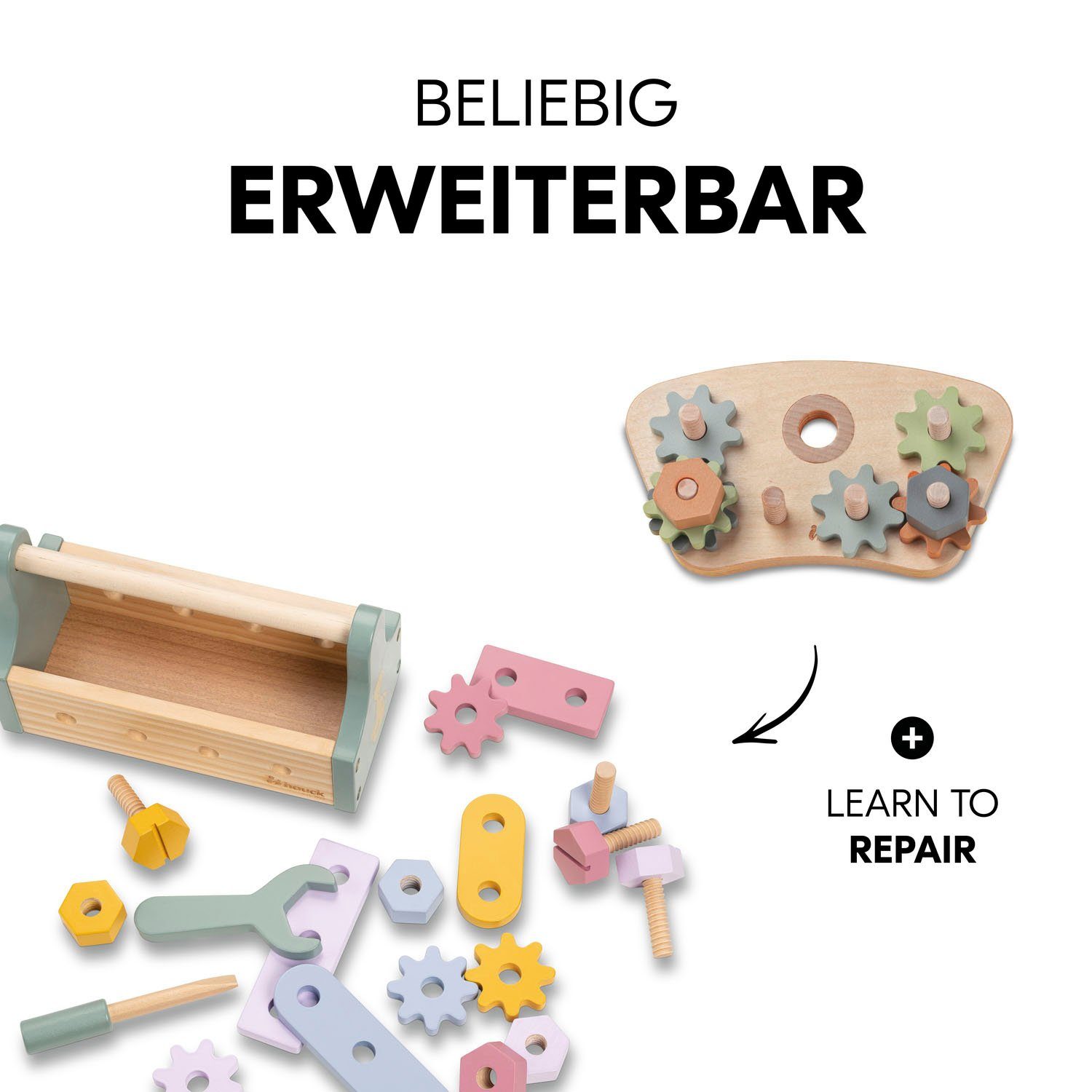 Hauck Motoriekbord Play Repairing S Gears & Nuts FSC®- beschermt bos - wereldwijd