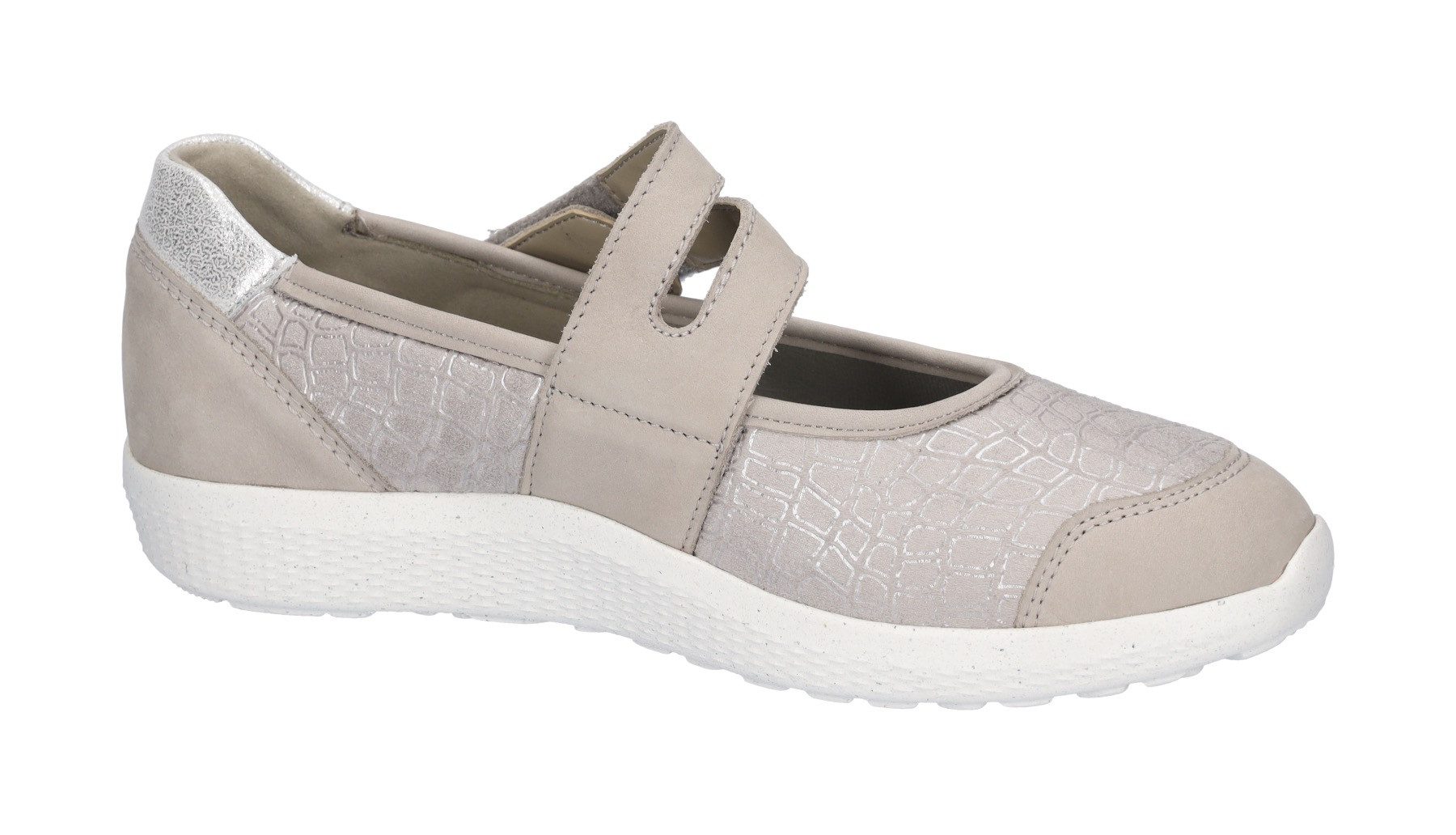 Waldläufer Ballerina's met riempje K-Ira , lage schoen, comfortabele schoen, extra brede breedte k voor de stevige voet