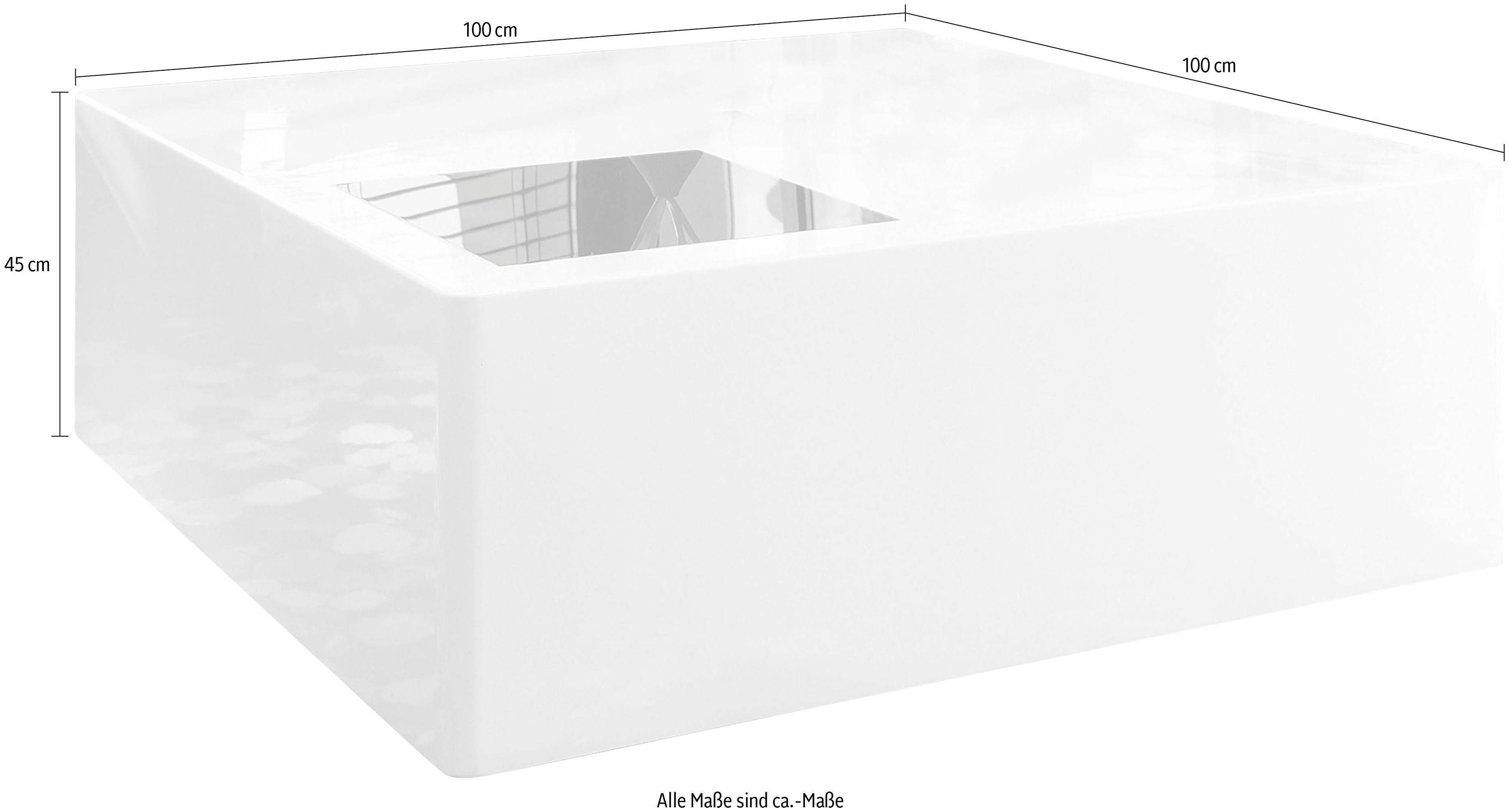 SalesFever Salontafel Met vierkant van zwart glas