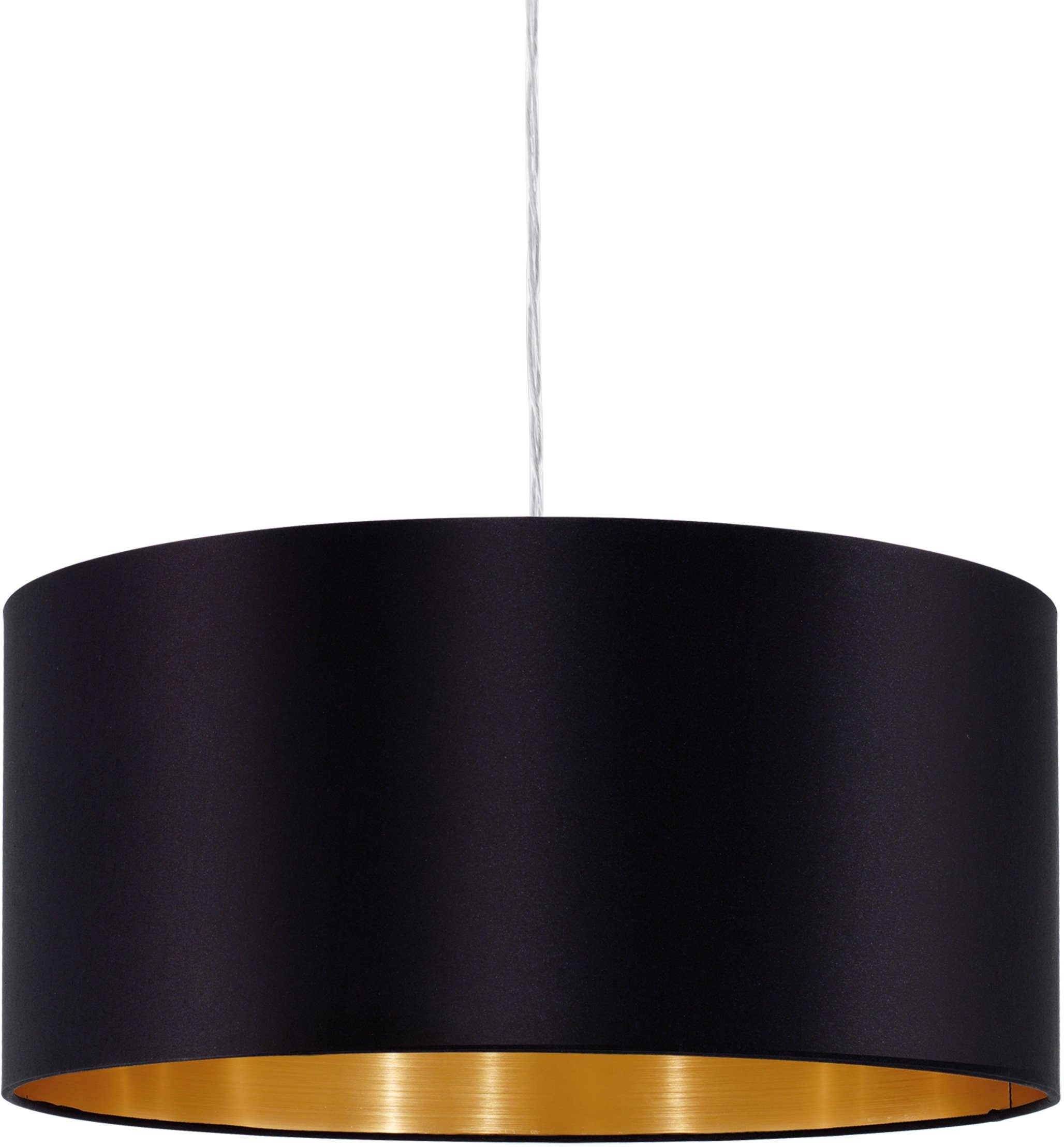 EGLO Hanglamp MASERLO hanglamp, zwart, goud, zilver, stof, elegant, modern
