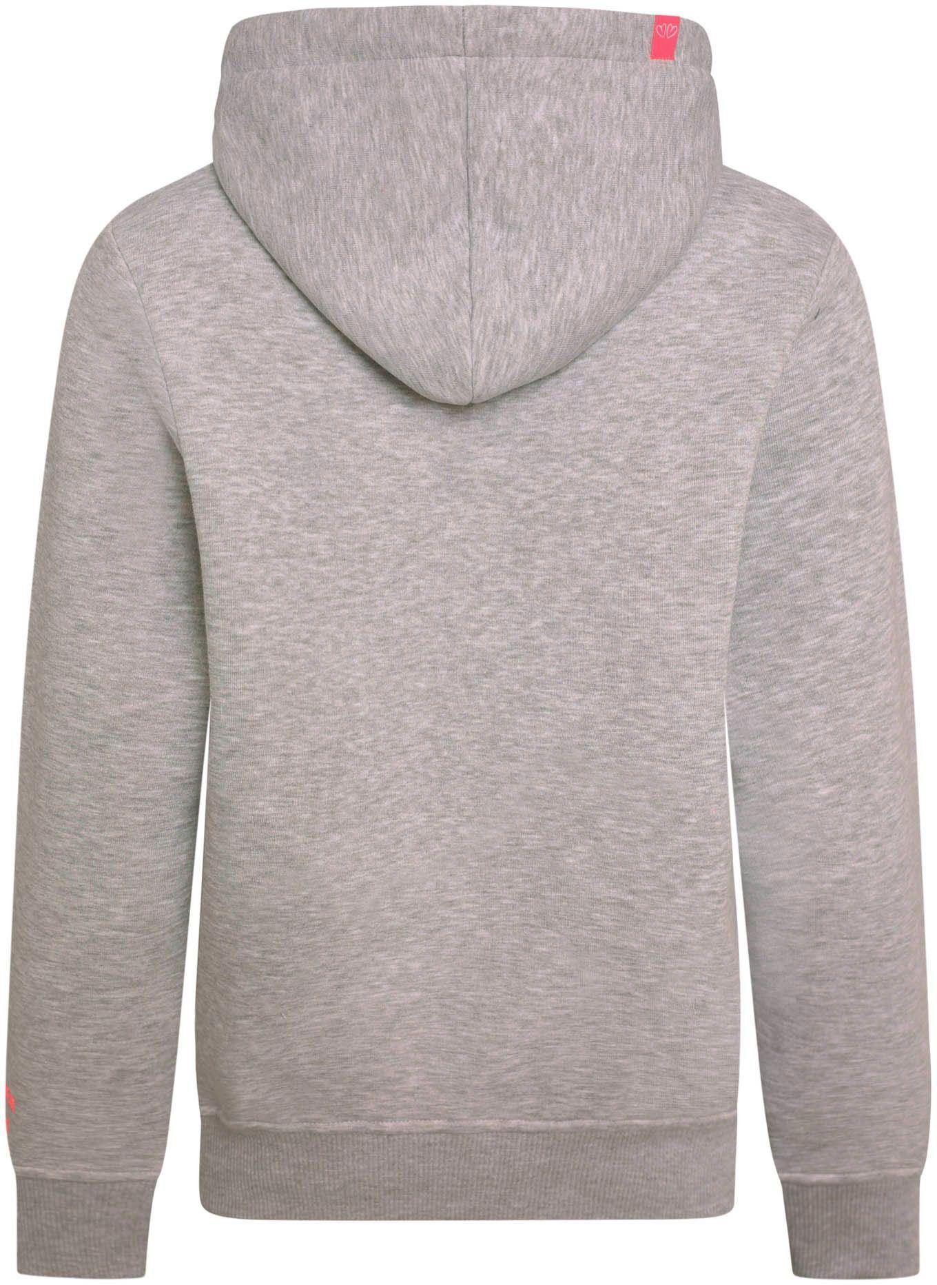Zwillingsherz Hoodie met ankerborduursel en neonkleurige details