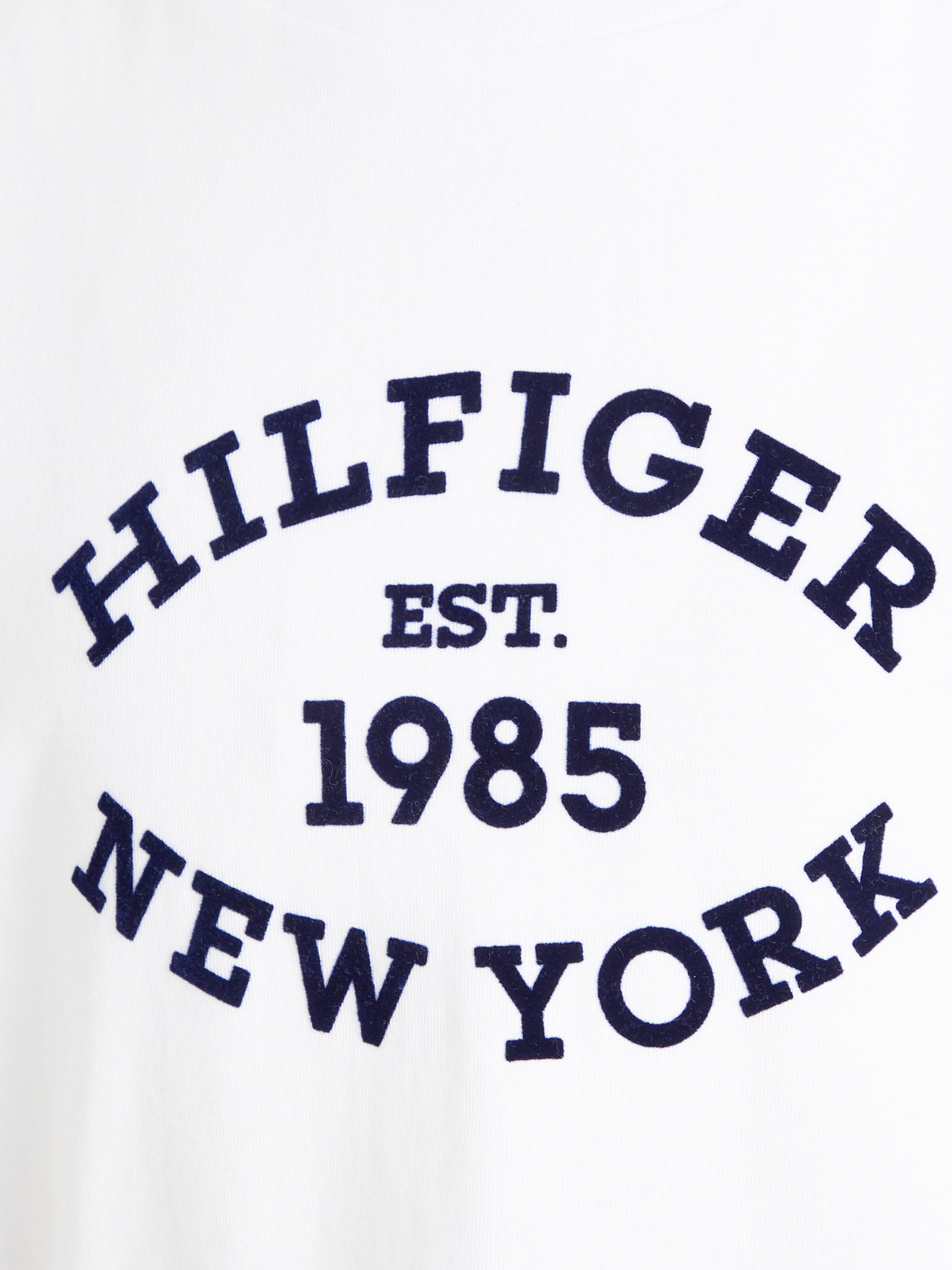 Tommy Hilfiger Shirt met korte mouwen MONOTYPE FLOCK REGULAR TEE SS Kinderen tot 16 jaar met logo-opdruk