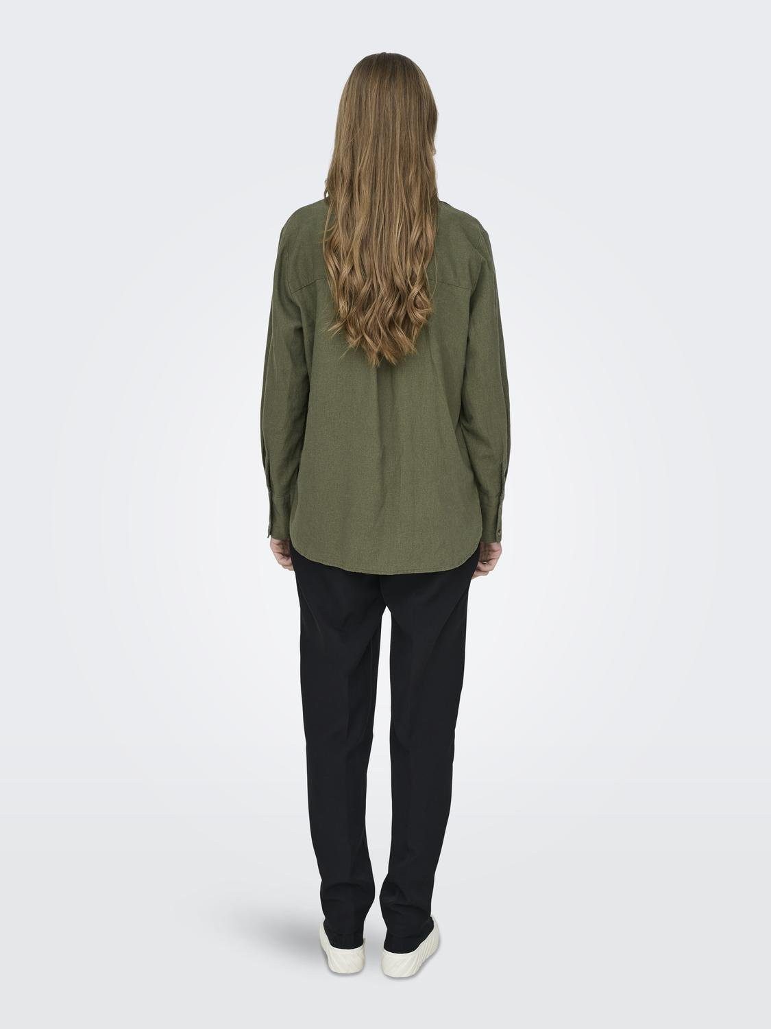 JDY Overhemdblouse JDYSAY L/S LINEN LOOSE SHIRT WVN NOOS