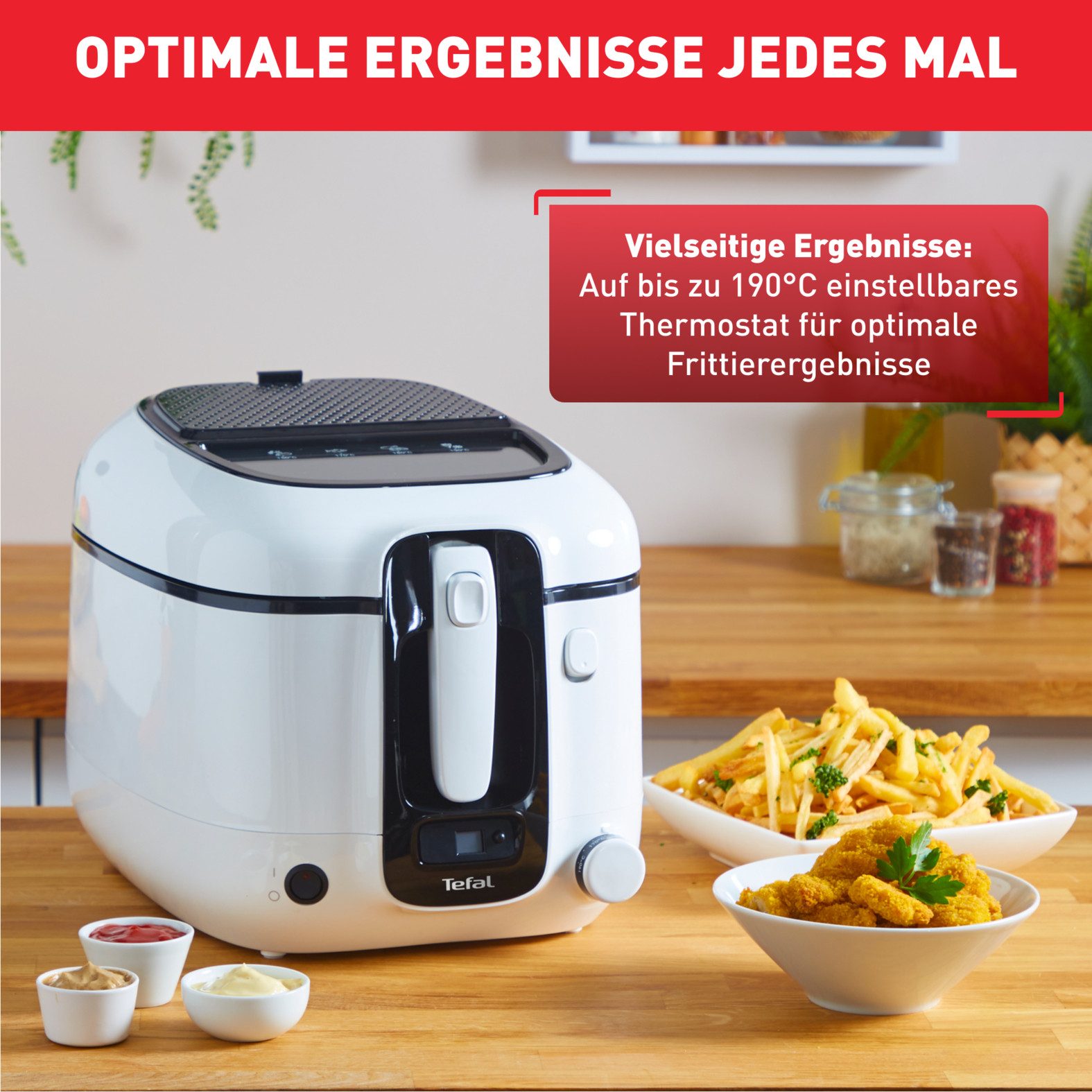 Tefal Friteuse Super Uno Timer, capaciteit: 2,2 L, eenvoudige reiniging, geurfilter, FR3140