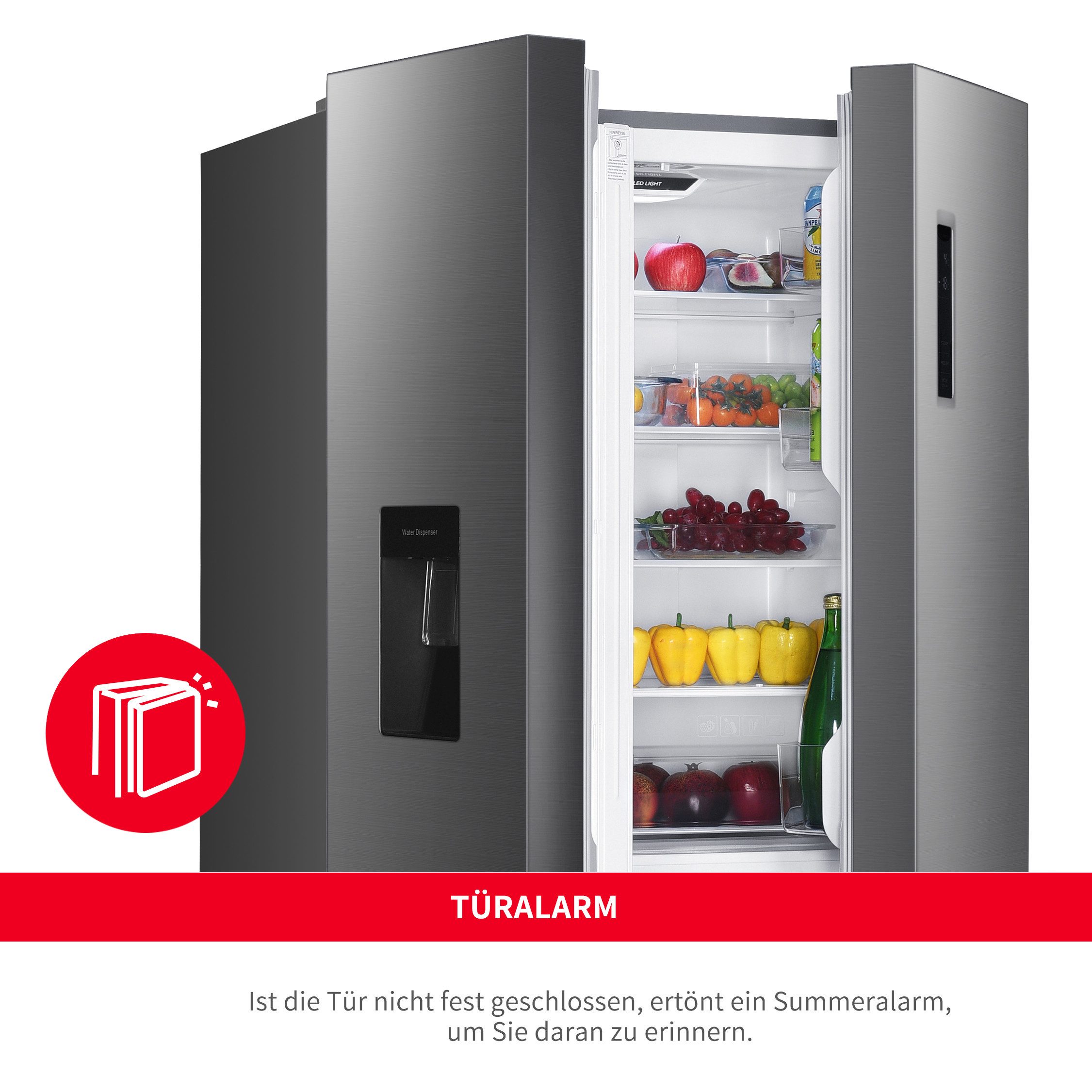 Hanseatic MultiDoor HCDC18080CWDI NoFrost, waterdispenser, display