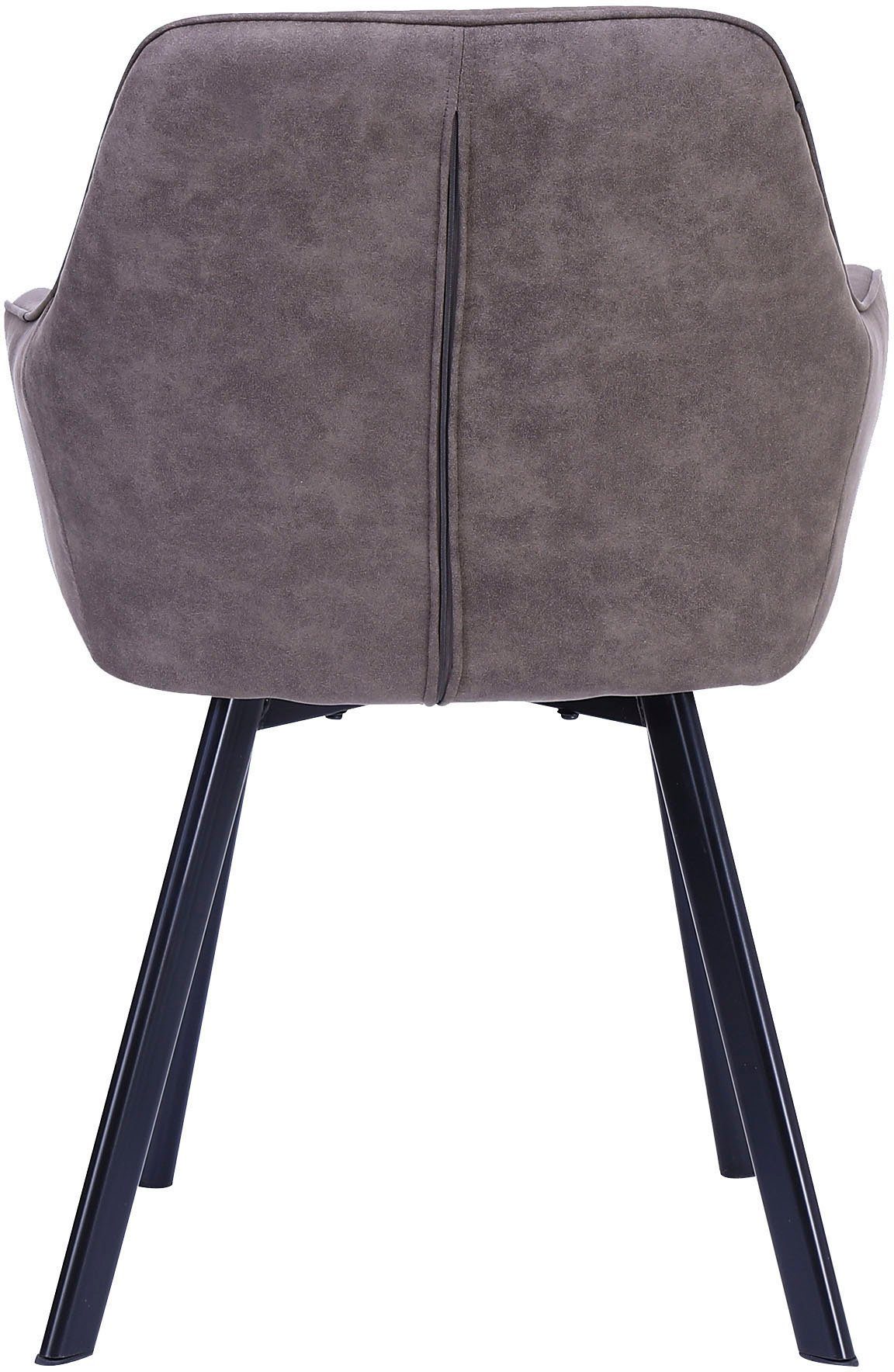SalesFever Stoel met armleuningen Rugleuning met ruitstiksel (set, 2 stuks)