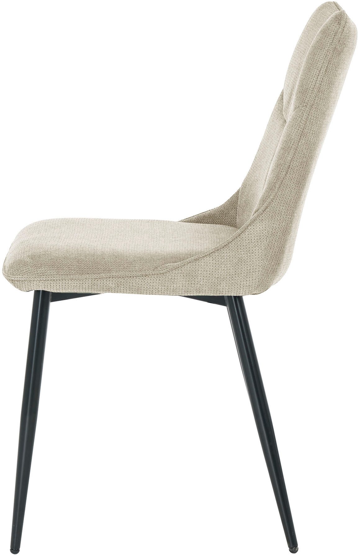 byLIVING Eetkamerstoel Carlo (2-stuks set) Frame van metaal zwart, keukenstoel, geweven stofbekleding, diverse kleuren (set)