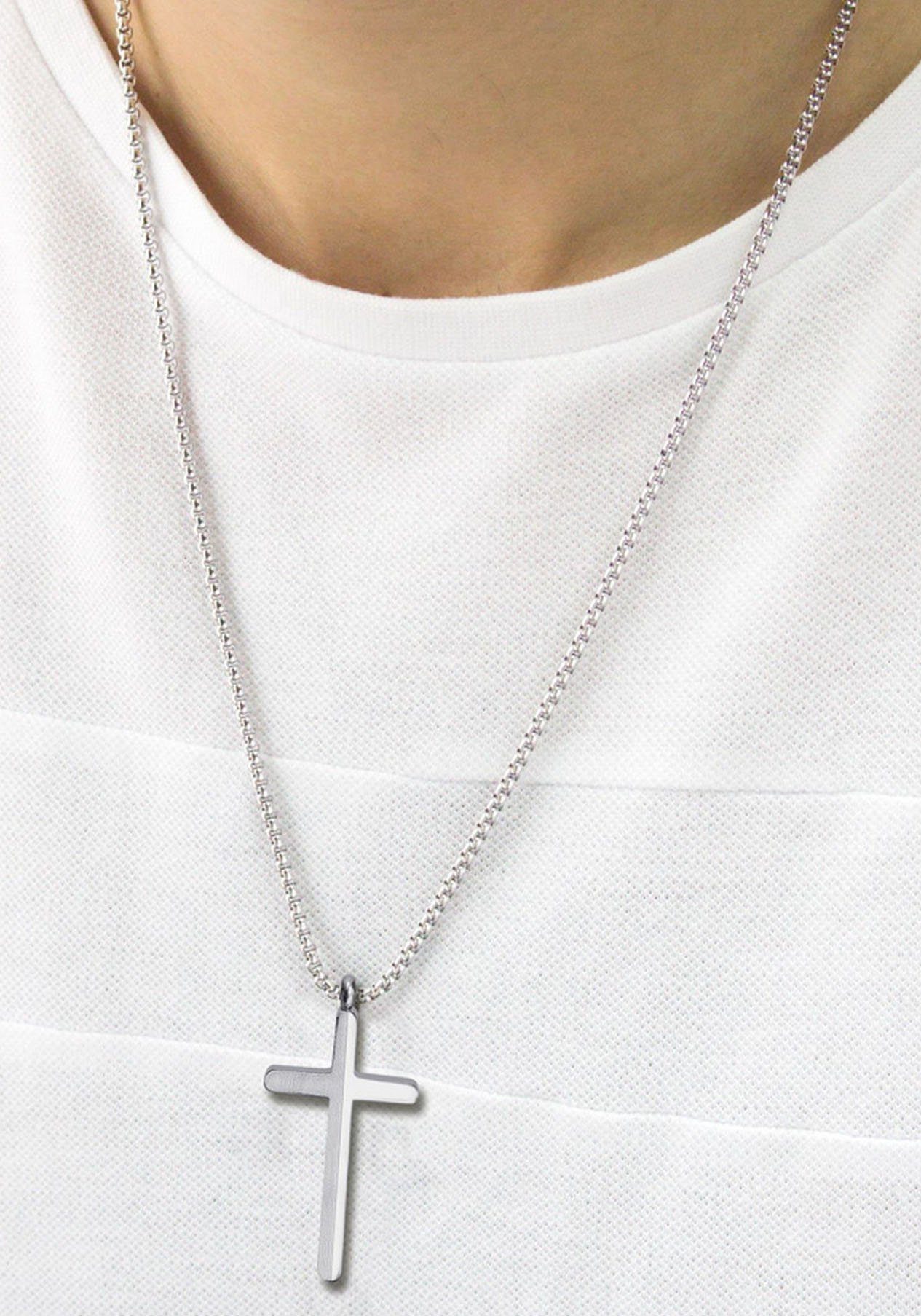 Firetti Ketting met hanger Sieraad cadeau kruis met zirkoon (synthetisch)