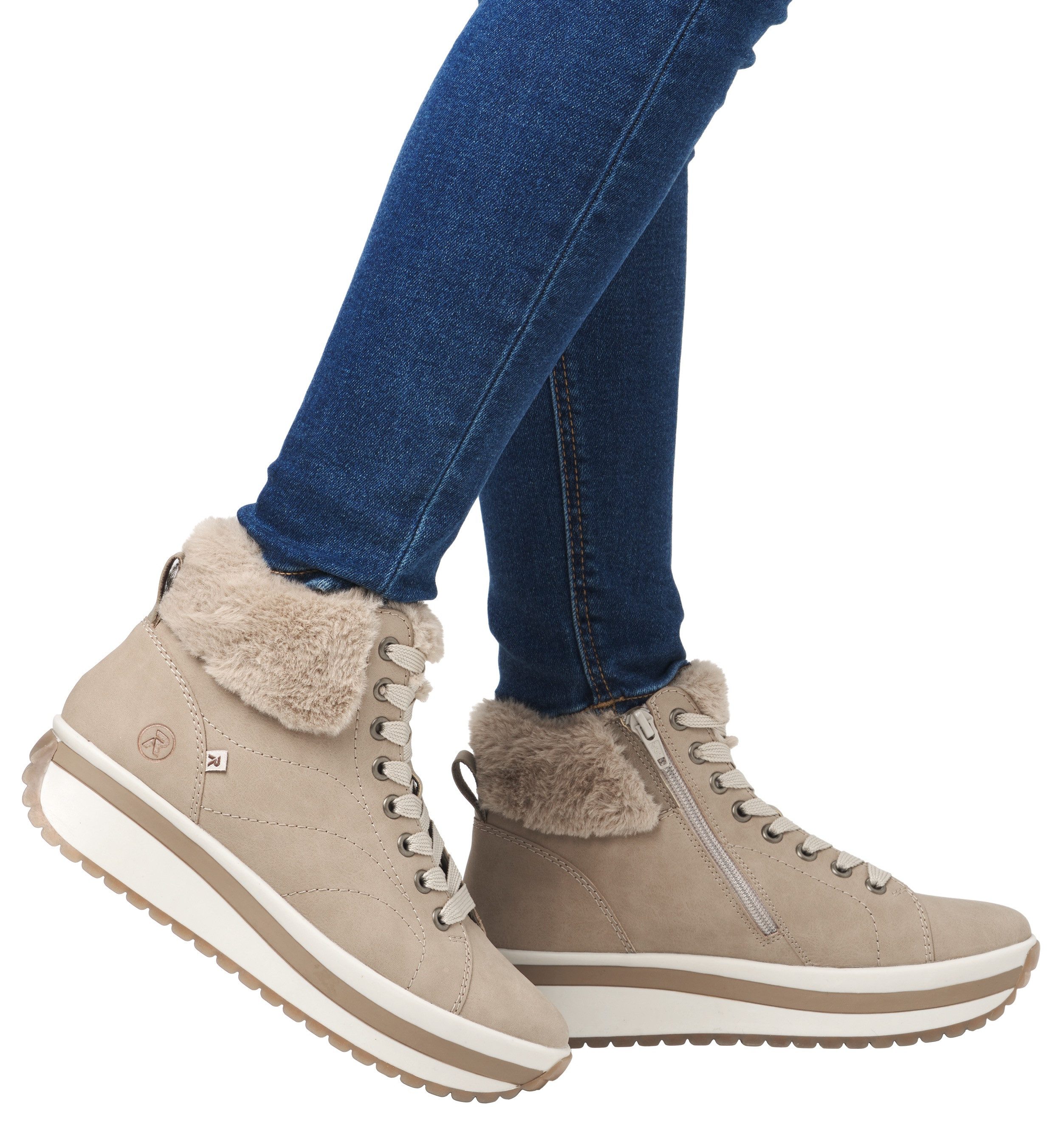 Rieker EVOLUTION Winterlaarzen Wedge sneakers, plateaulaarzen met faux-bont kraag