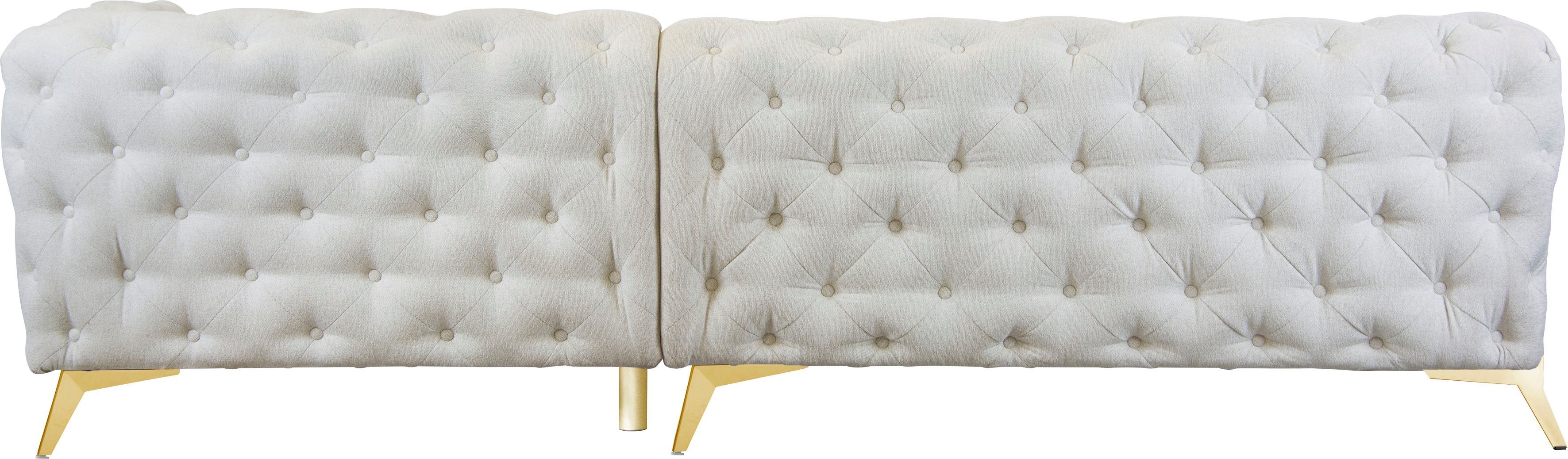 Leonique Chesterfield-bank Amaury L-vorm grote hoekbank, chesterfield-look, breedte 323 cm, kleur van de poten ter keuze