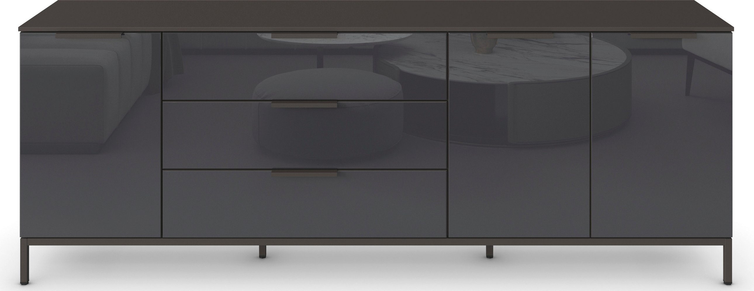 rauch Kast met laden en deuren Commode deurkast sideboard combikast FLIPP met glasfront