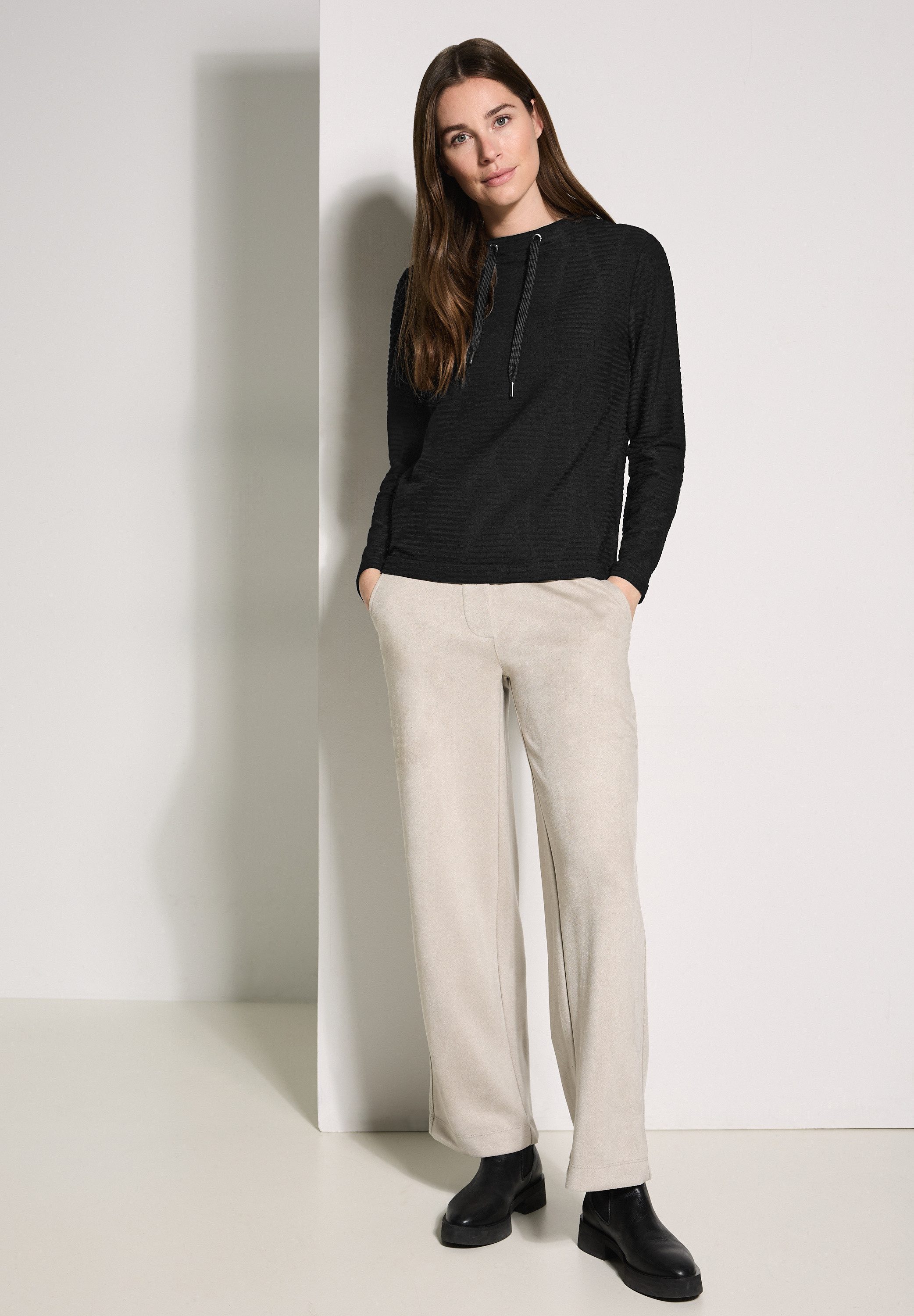Cecil Shirt met lange mouwen met structuurmotief