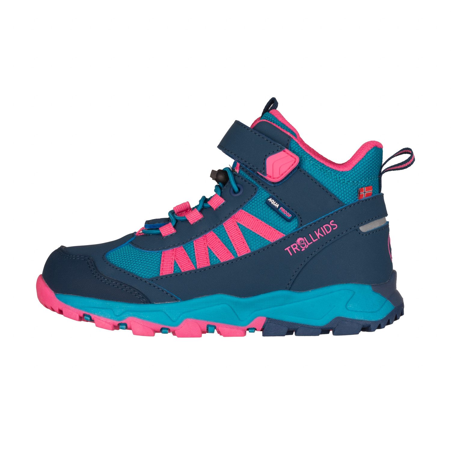 TROLLKIDS Wandelschoenen KIDS TRONFJELL HIKER MID waterdicht, klittenbandsluiting, reflecterende details