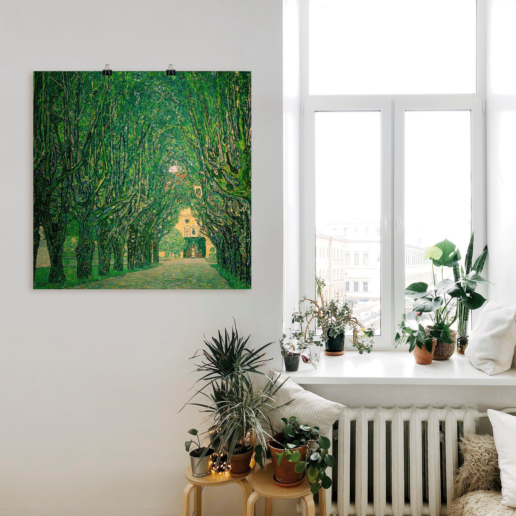 Artland Artprint Laan in het park van slot Kammer als artprint op linnen, muursticker of poster in verschillende maten