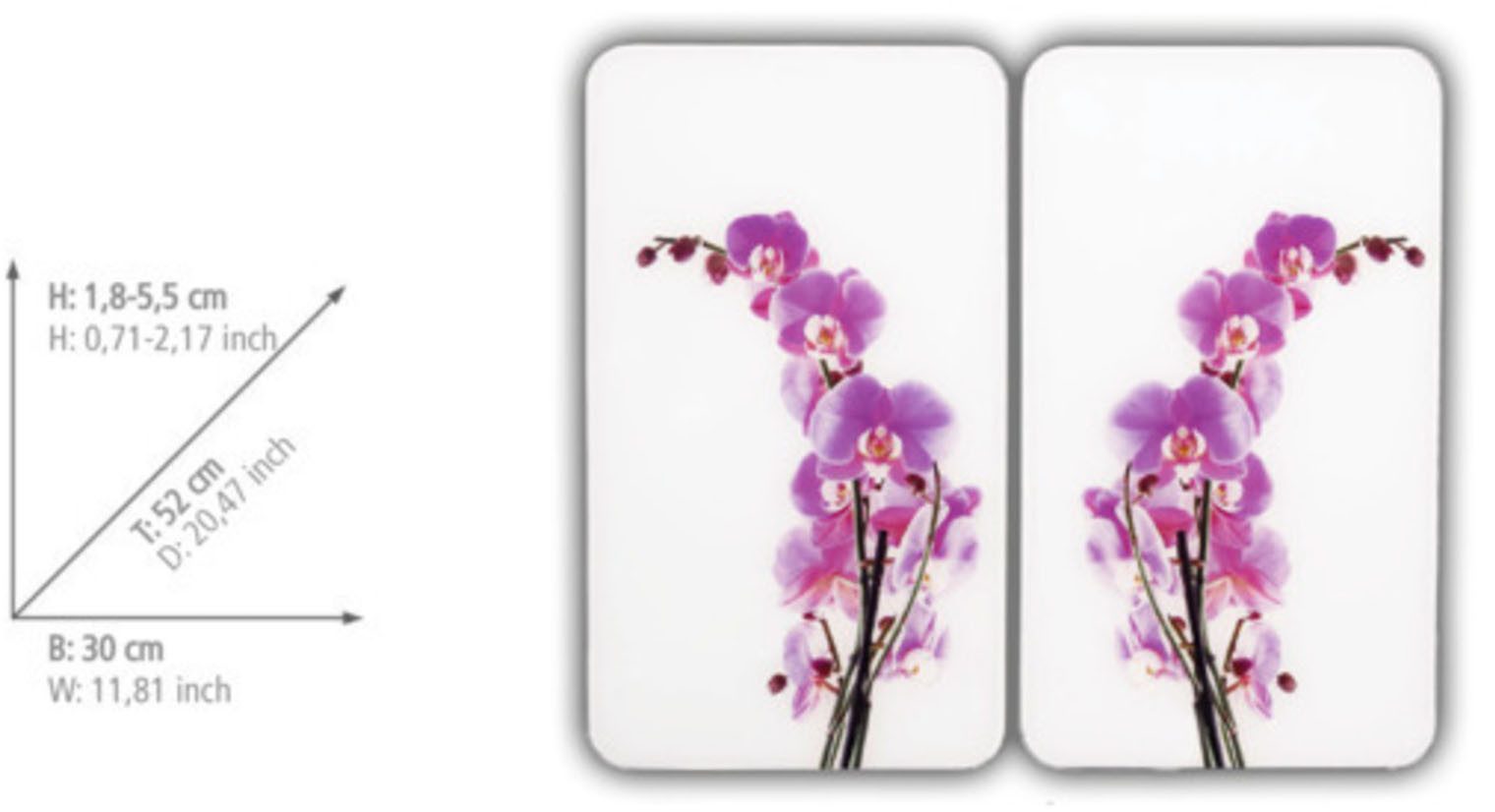 WENKO Kookplaatdeksel Universeel model Orchidee (set, 2-delig)