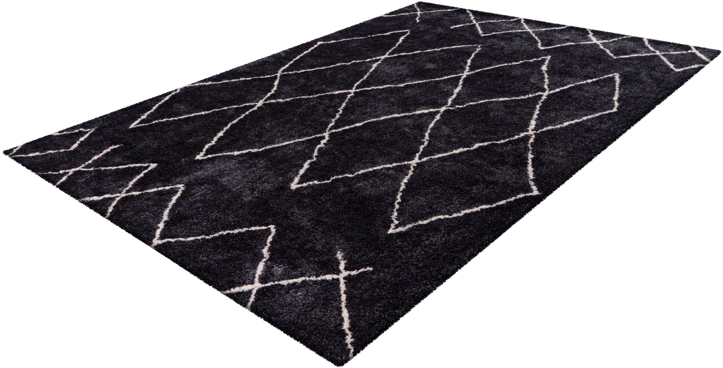 calo-deluxe Hoogpolig vloerkleed Elvar-4000 bijzonder zacht door microvezel, woonkamer moderne vloerkleden maat 80 cm x 150 cm x 27 mm grijs