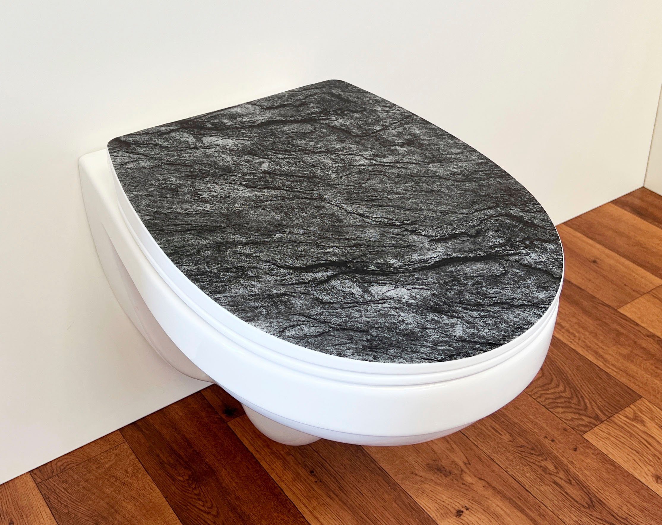ADOB Toiletzitting Leisteen met soft-closemechanisme, voor het schoonmaken afneembaar