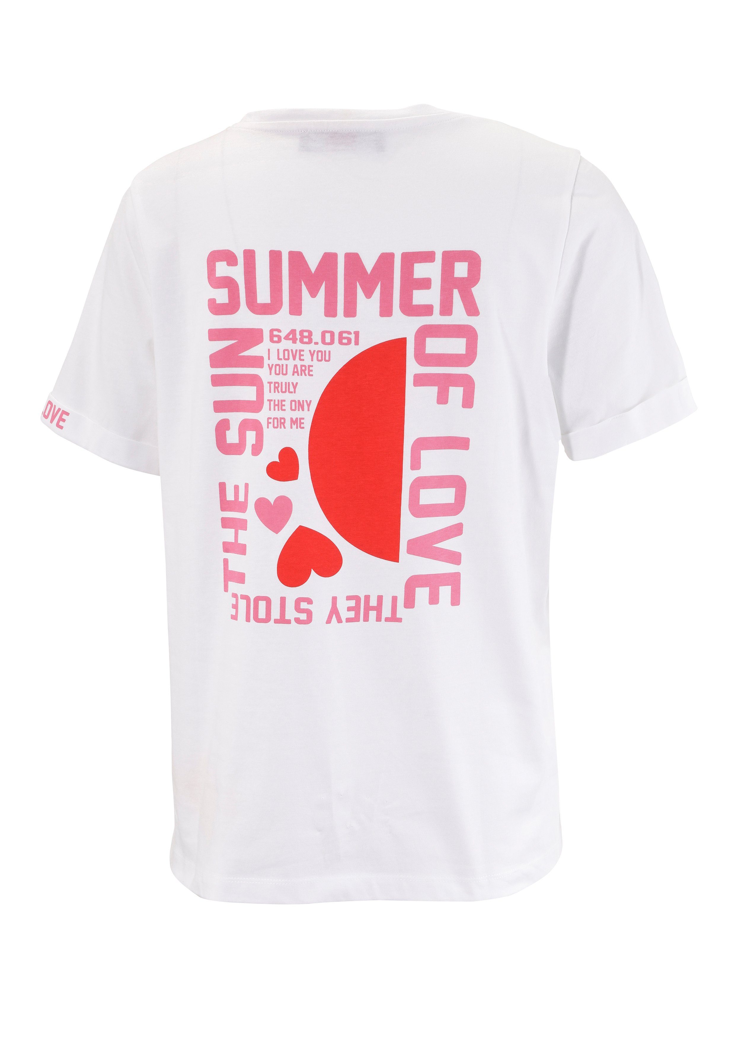 Aniston CASUAL T-shirt met hartjes en bedrukte achterkant