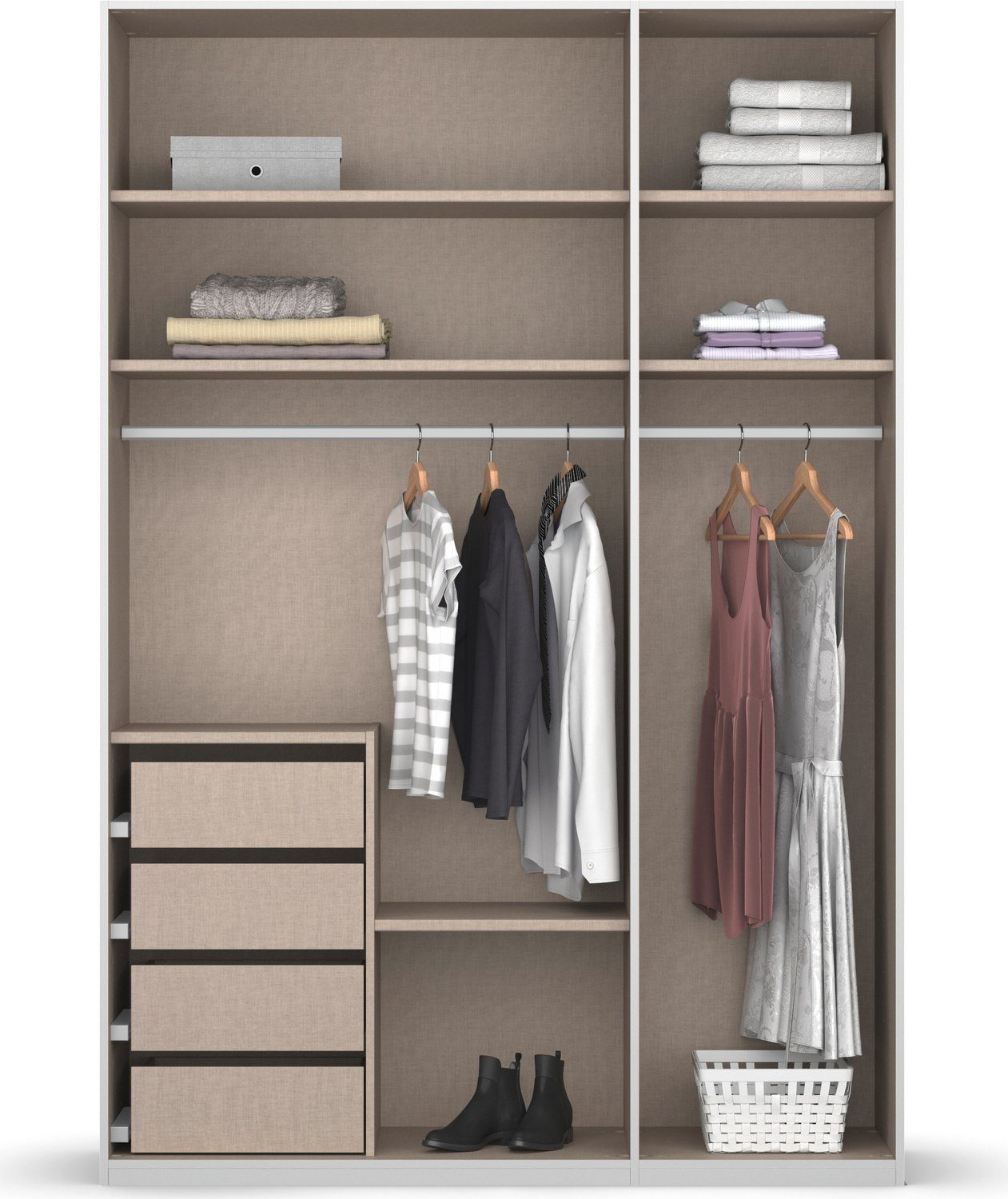 rauch Draaideurkast Skat Pure met elegante handgrepen en praktische inrichting