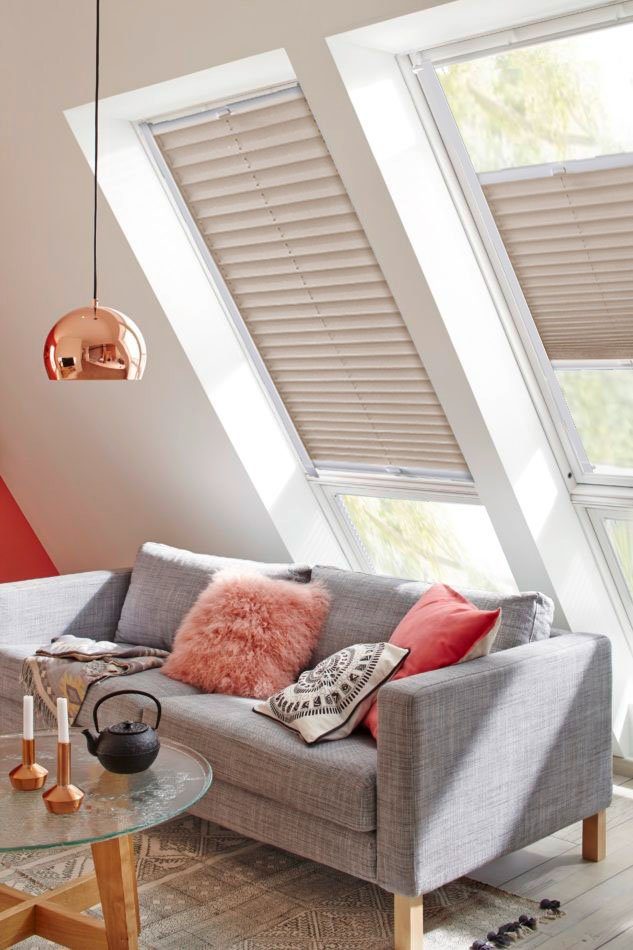 sunlines Plissé-vouwgordijn voor dakramen Young Style Energy Saving met energiebesparend effect, met geleiders (1 stuk)