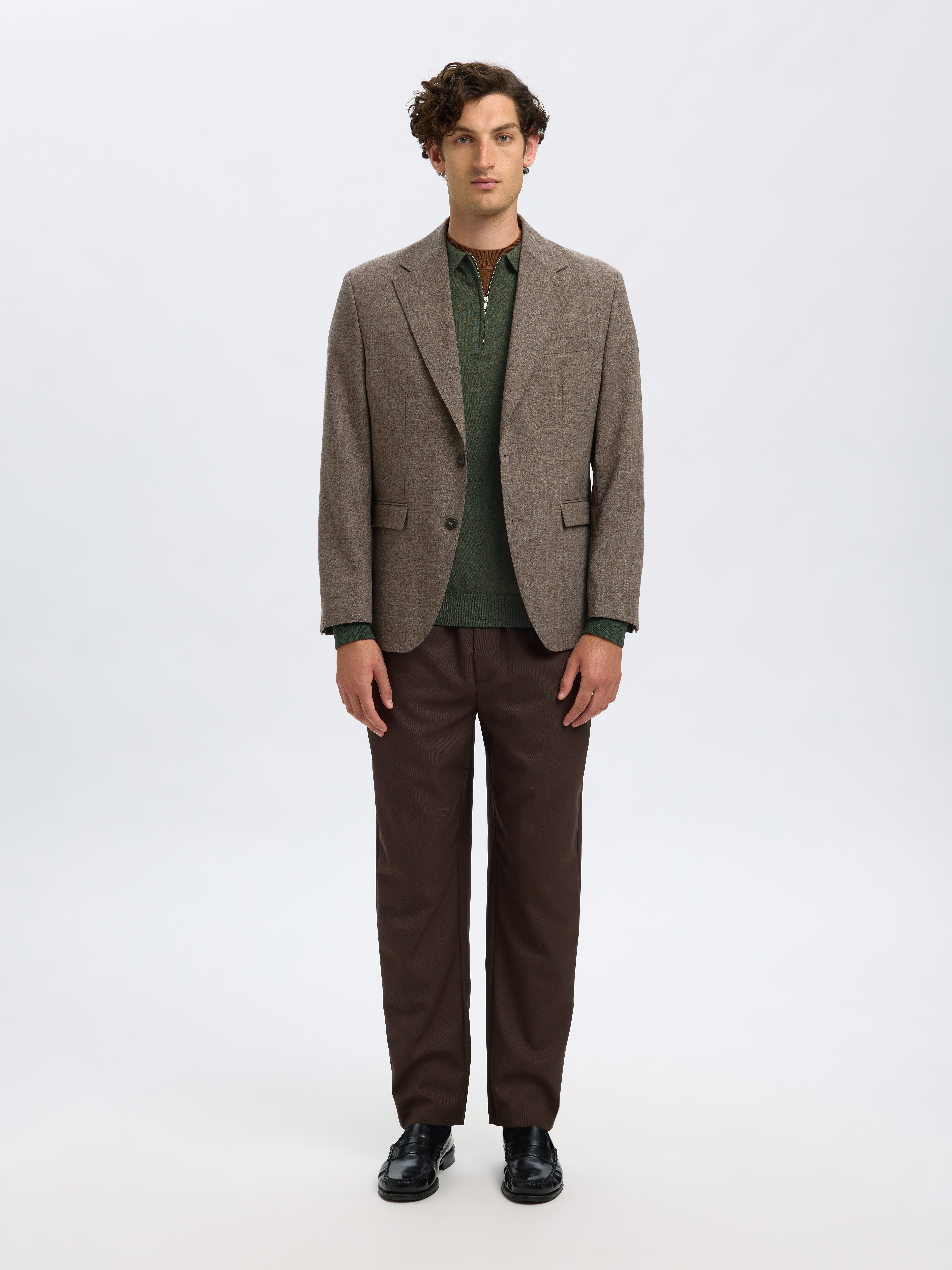 SELECTED HOMME Trui met polokraag SLHBERG LS HALF ZIP POLO NOOS