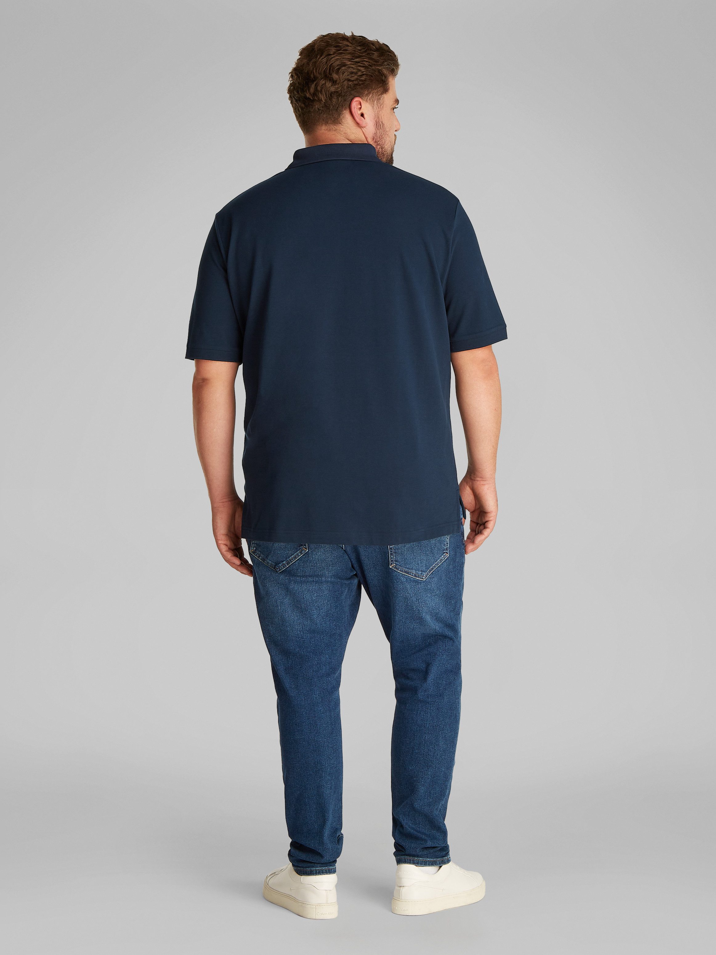 Calvin Klein Poloshirt BT_STRETCH PIQUE SLIM POLO in grote maten met polo-kraag