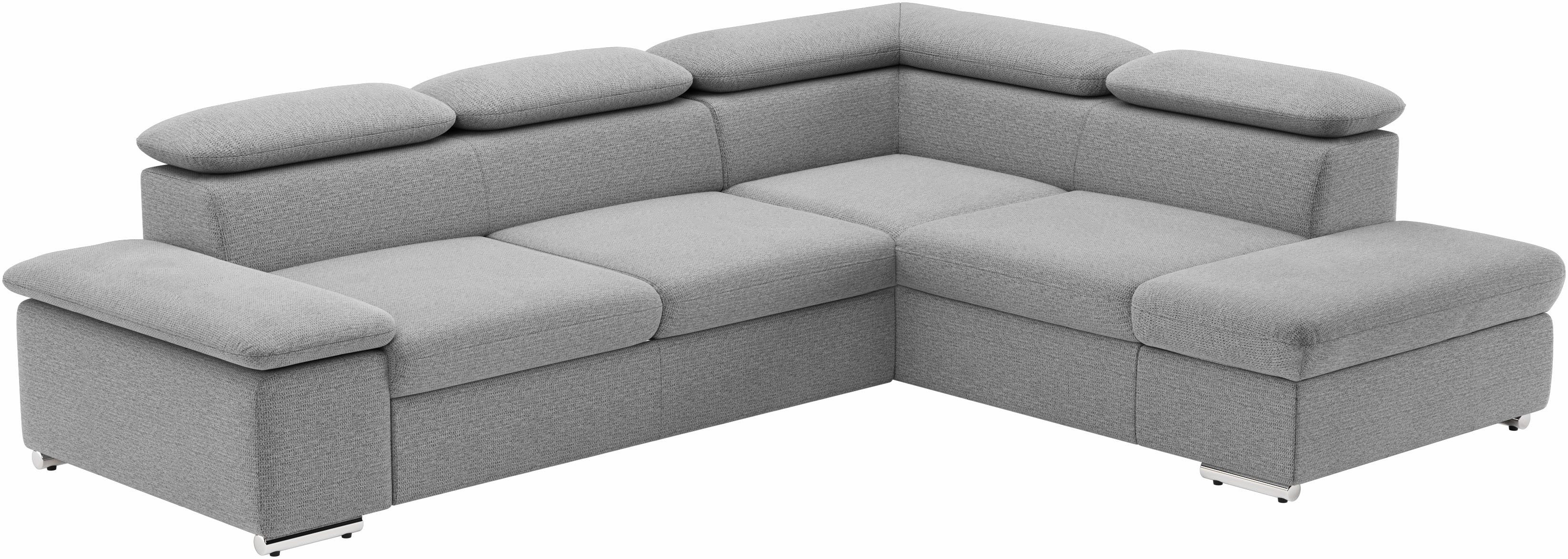 sit&more Hoekbank Valentine, L-vorm, bank met verstelbare arm- en hoofdsteun