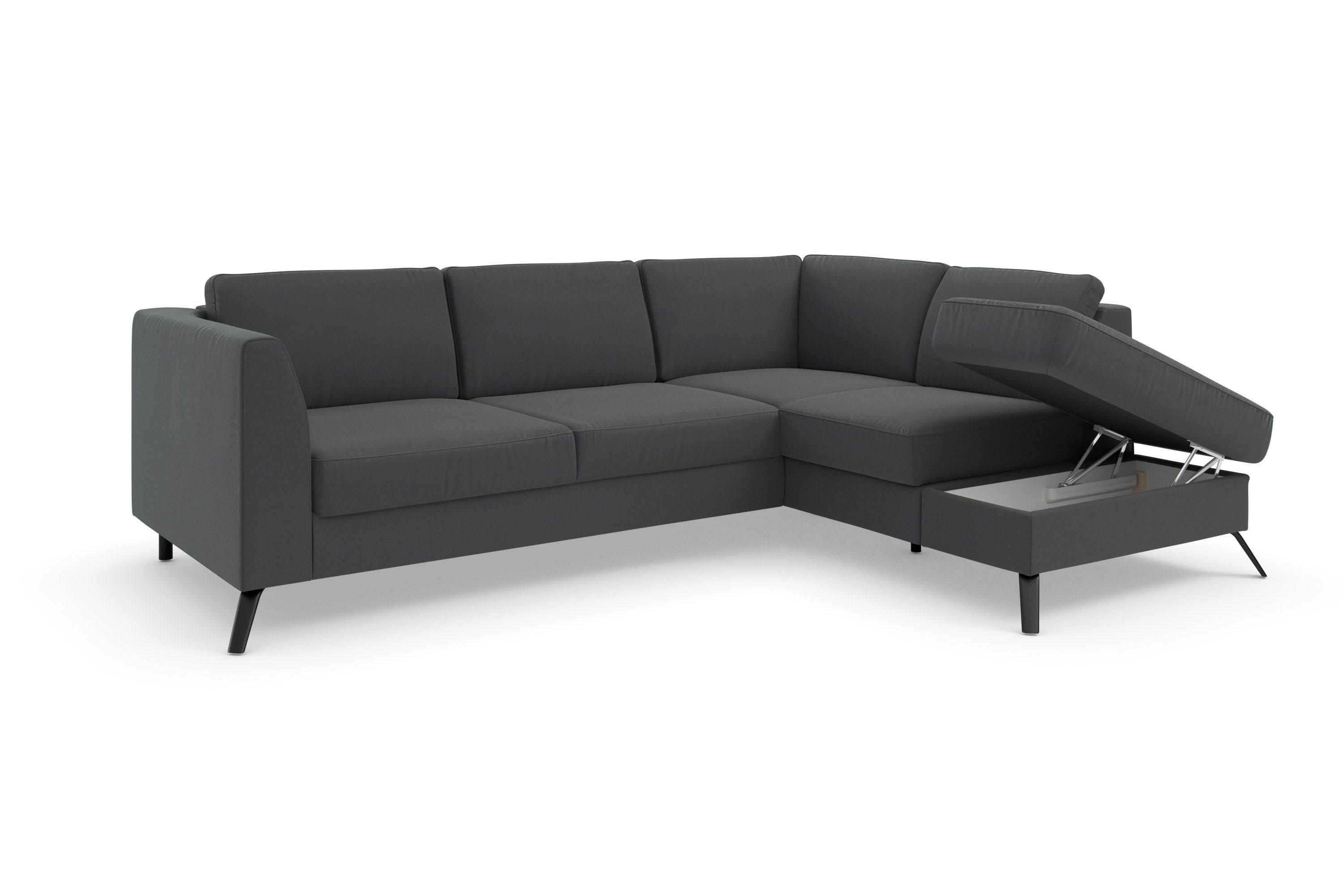 sit&more Hoekbank Olsen L-vorm inclusief zitdiepteverstelling, naar keuze met slaapfunctie, 15 cm hoog