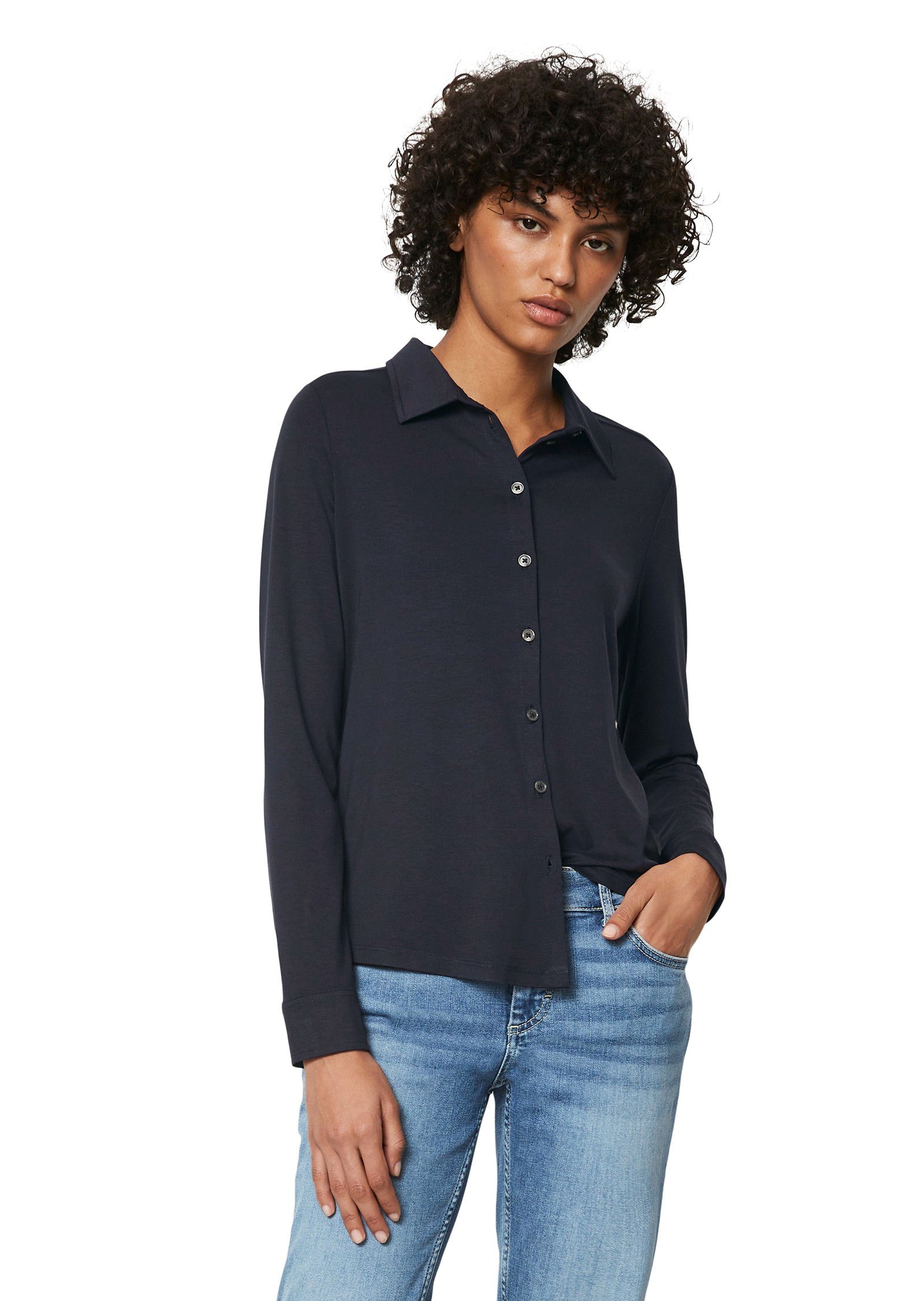 Marc O'Polo Shirt in heuplang model dames t-shirts maat XL blauw