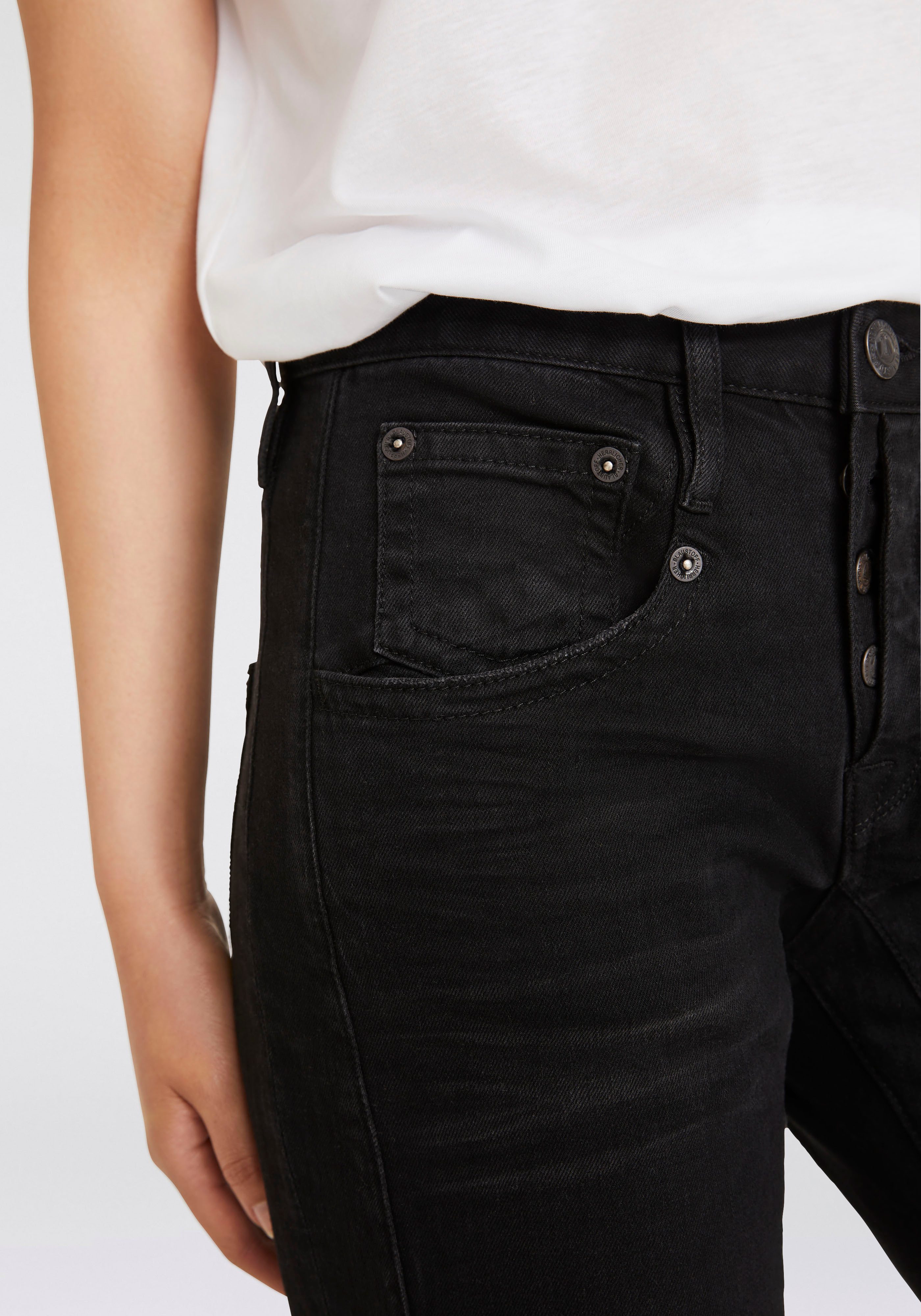 Herrlicher Boyfriendjeans Shyra Tap Long Recycled Denim Black Stretch