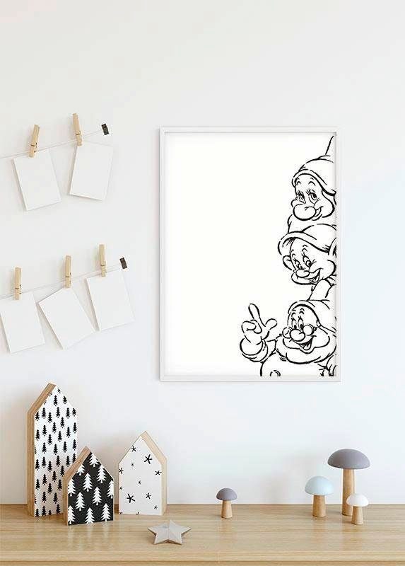 Komar Wanddecoratie Snow white Dwarves Wanddecoratie voor de kinderkamer - zonder lijst (1 stuk)