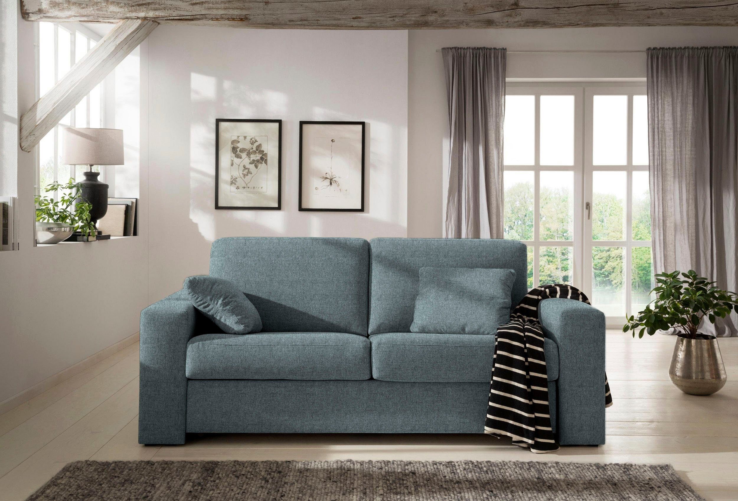 Home affaire Slaapbank Roma matras hoogte 14 cm Bedfunctie, met vering, lattenbodem, matras