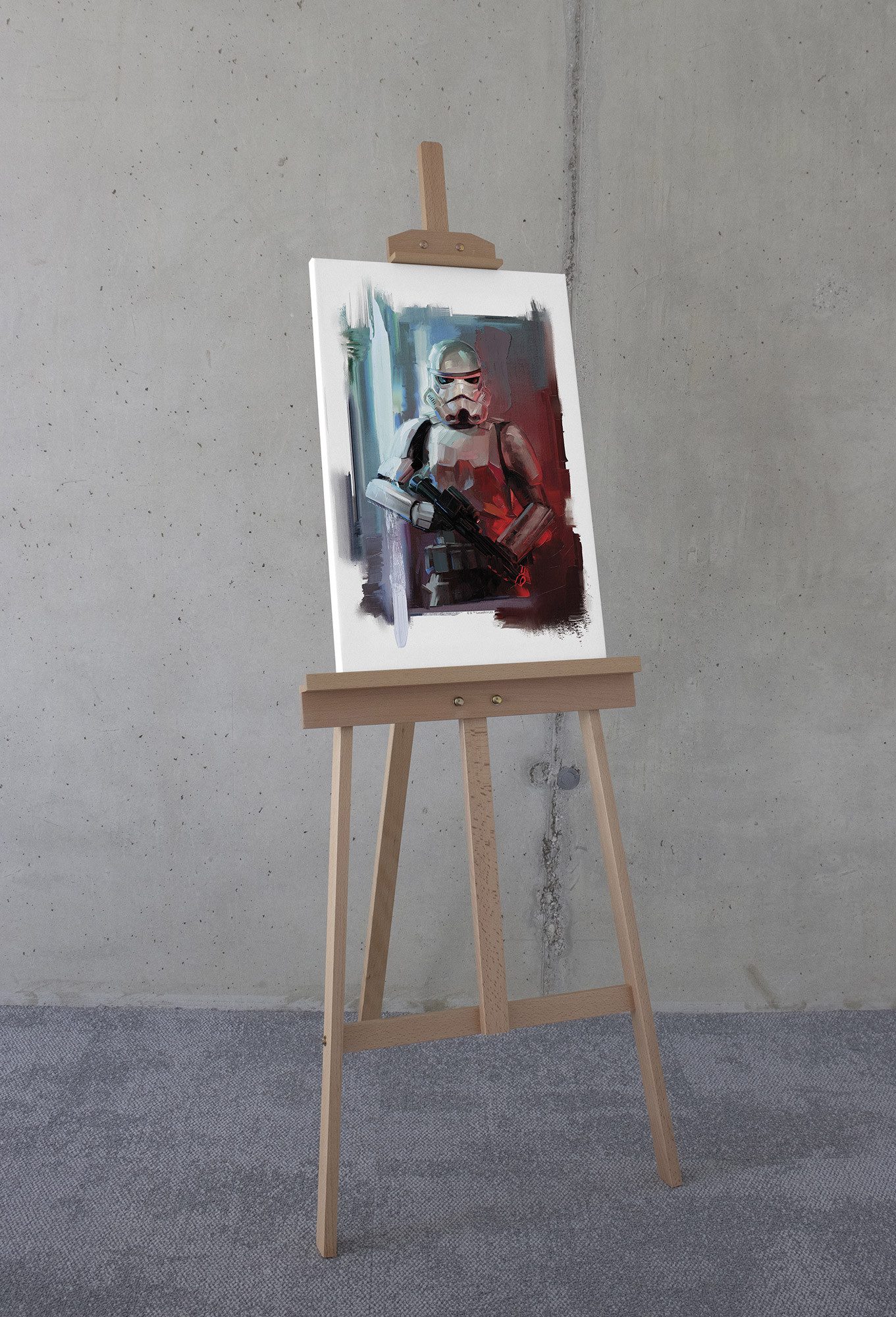 Komar Artprint op linnen Star Wars Stormtrooper Painting 400 x 260 cm (breedte x hoogte) - behang, vlies, woonkamer, slaapkamer (1 stuk)