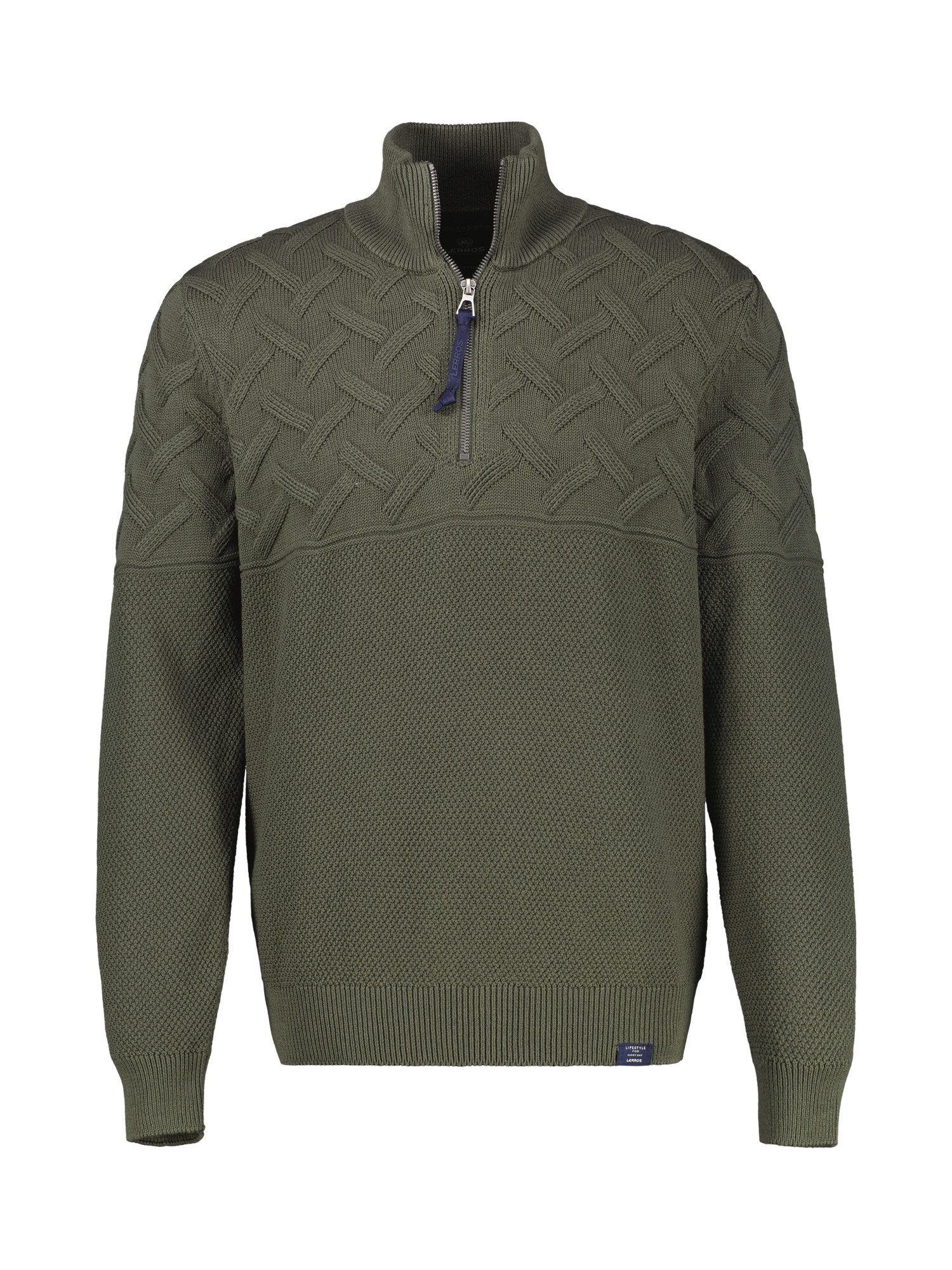 Lerros Gebreide trui LERROS Heren-Troyer met Jacquard patroon