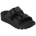 skechers slippers arch fit footsteps hi'ness met verstelbare gespriempjes zwart