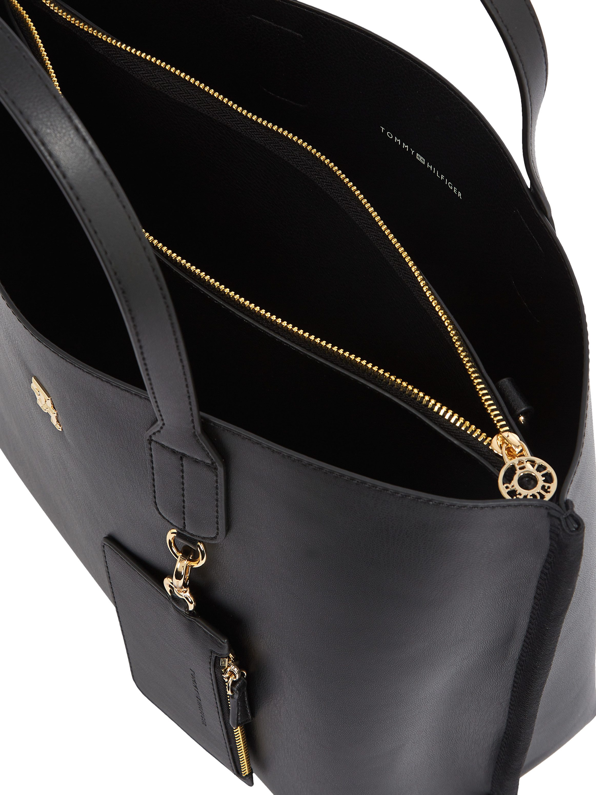 Tommy Hilfiger Schoudertas TH DISTINCT SATCHEL , dames handtas, schoudertas, schoudertas met klein tasje