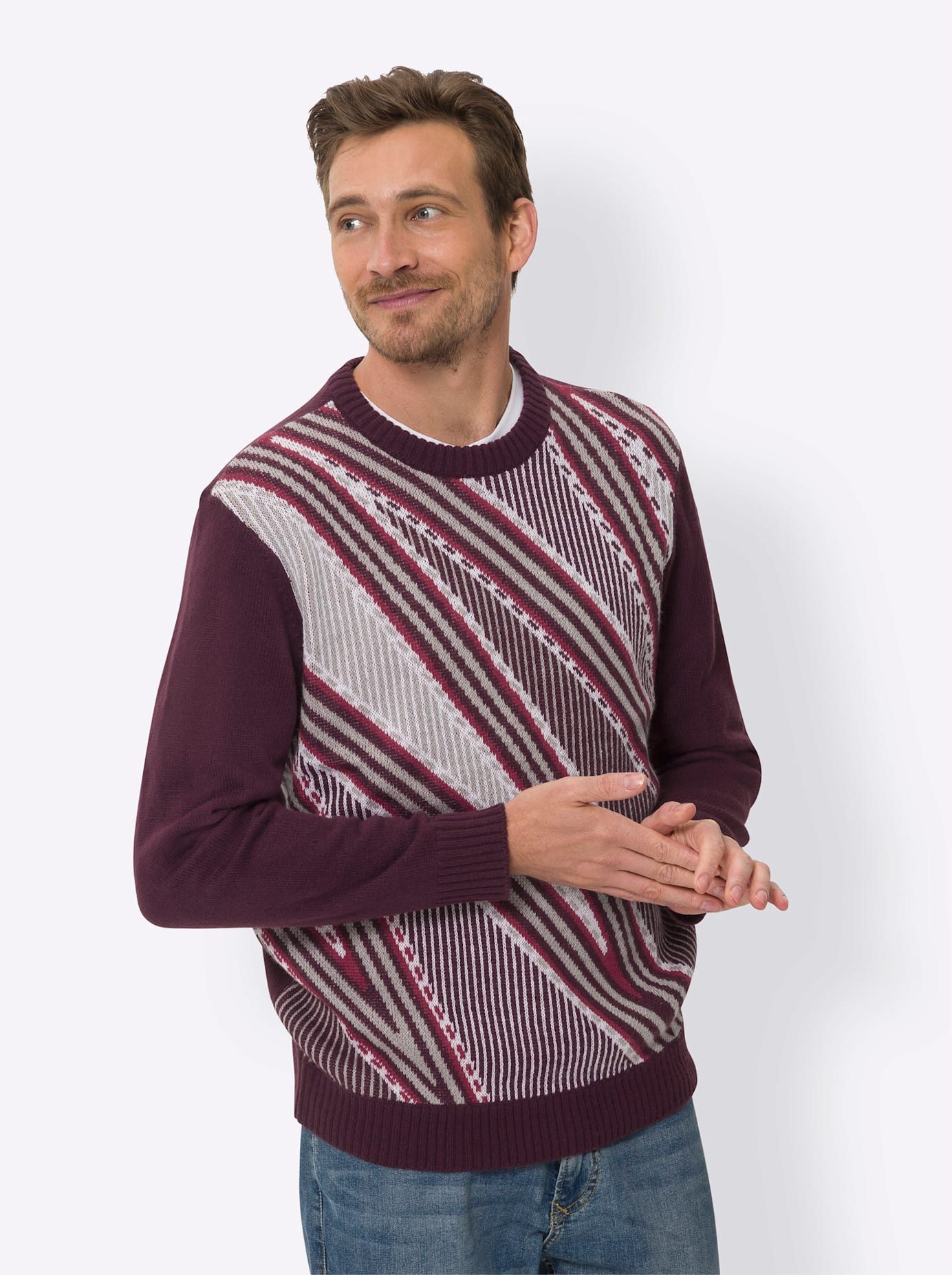 Classic Trui met ronde hals heren pullovers maat 60 rood