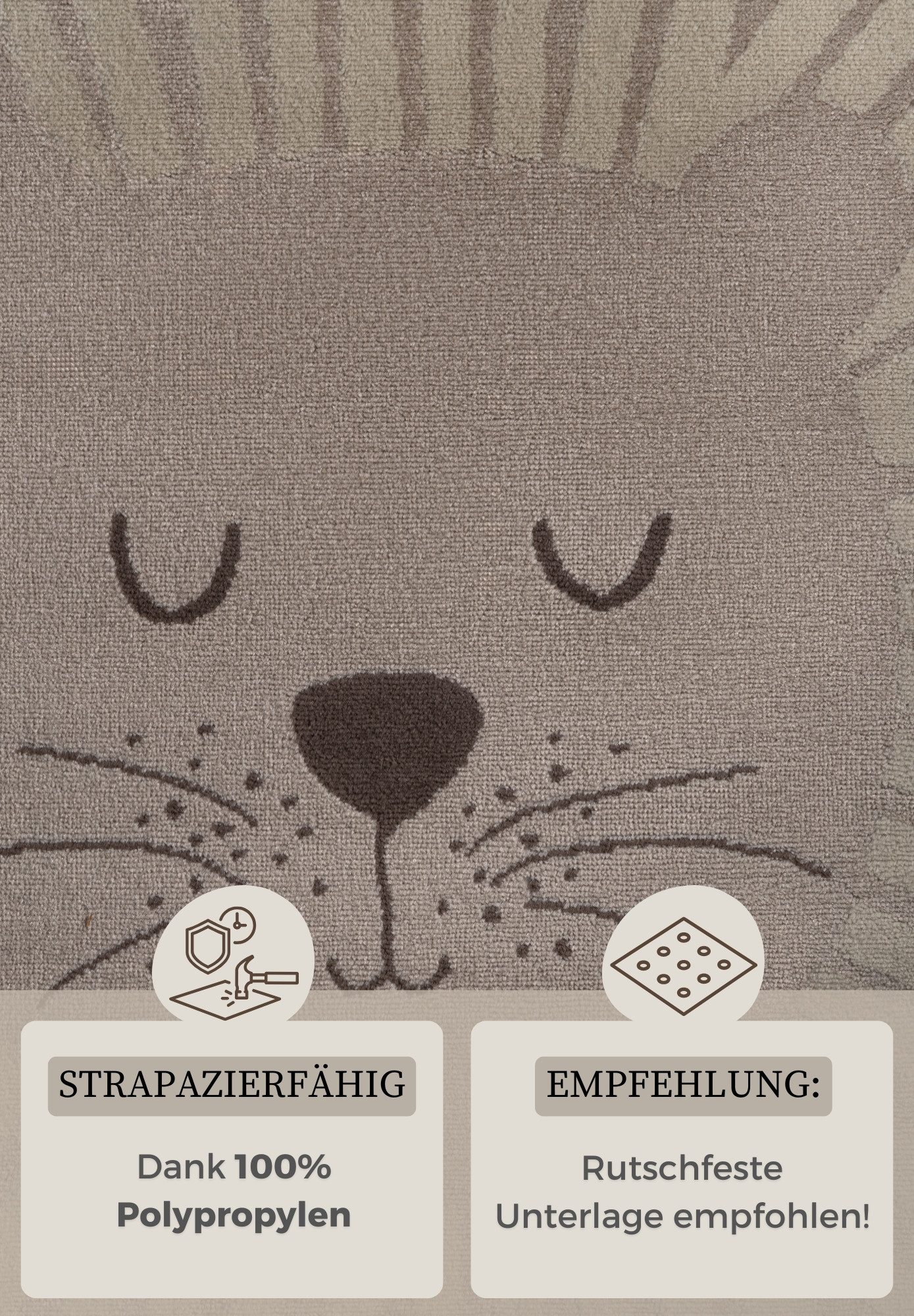 HANSE Home Kindervloerkleed Happy Lion Speeltapijt, stevig, kinderkamer, kortpolig, speelondergrond