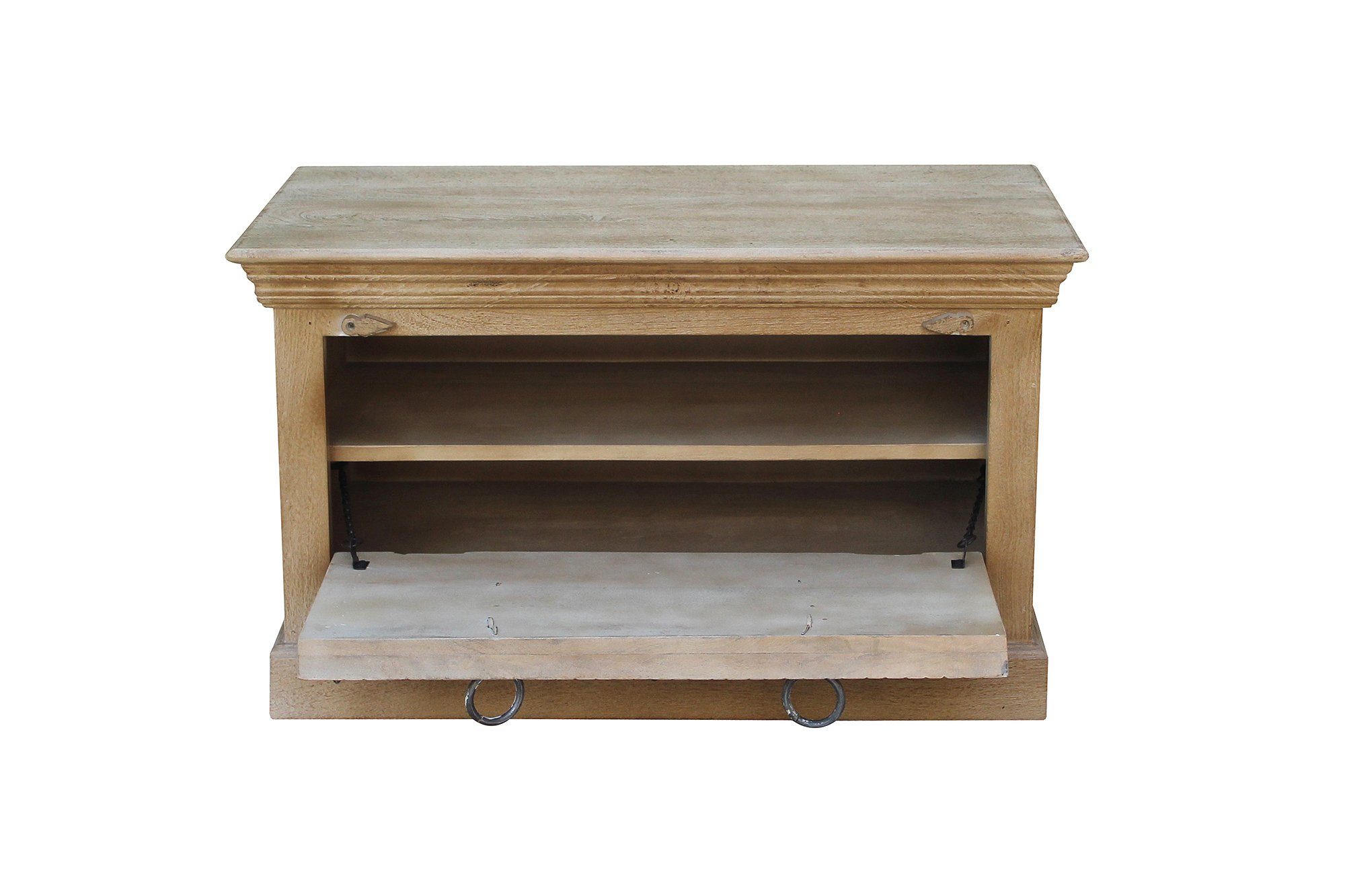 SIT Halmeubelset Front met ingewikkelde houtsnijwerk, ringgrepen & beslag van metaal (set, 6-delig)