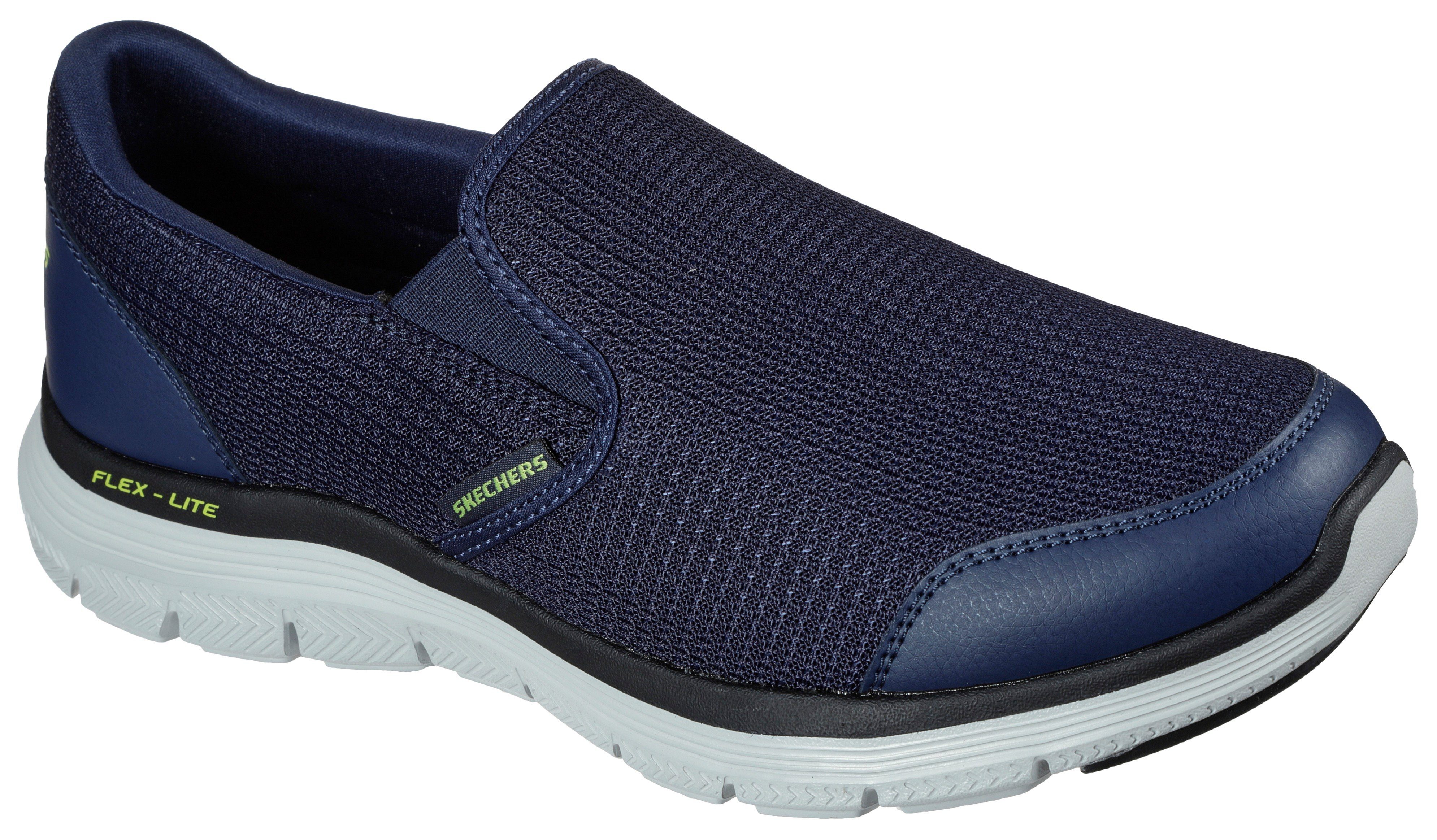 Skechers Slip-on sneakers FLEX ADVANTAGE 4.0 Slipper, slip-on schoen, comfortschoen met air cooled memory foam heren lage sneakers maat 43 EU blauw