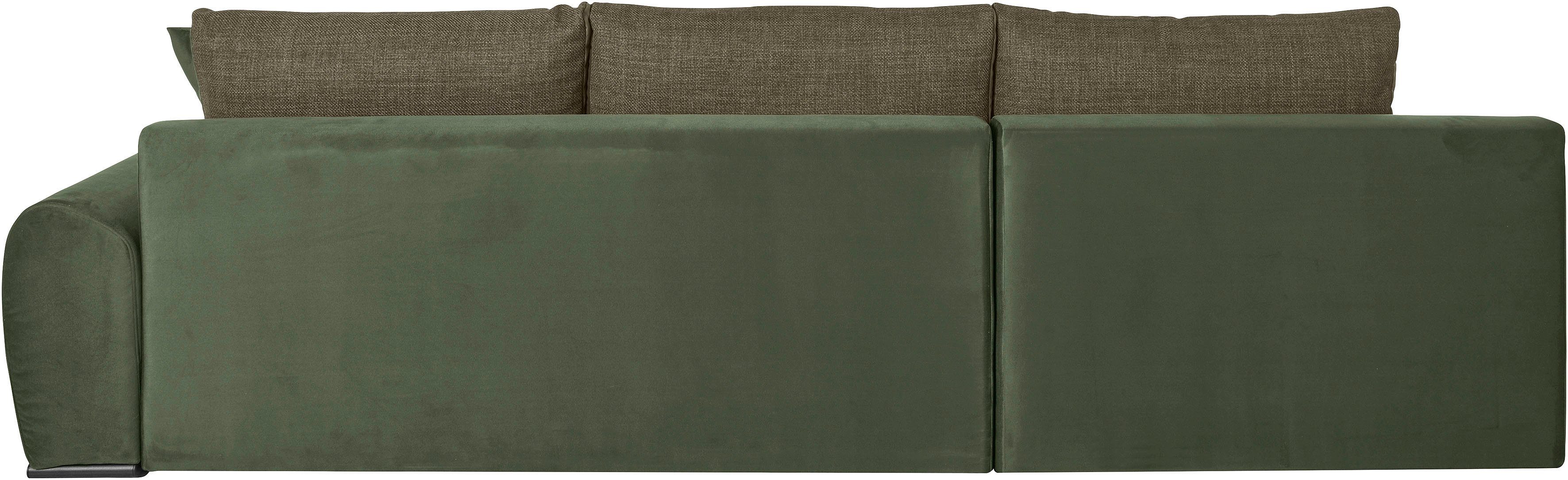 Home affaire Hoekbank Win, L-vorm, breedte 285cm optioneel met slaapfunctie en bedkast, taupe, corduroy