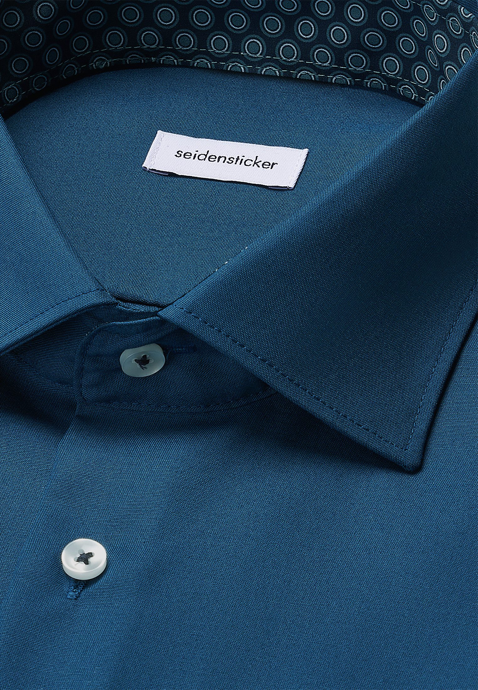 seidensticker Businessoverhemd Zwarte roos Regular 1/1 Kent kraag effen